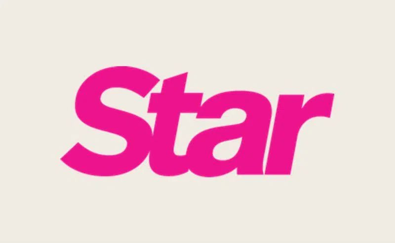 Pink Star text displayed in an article about Harry Connick Jr. wearing Eklexic in STAR MAGAZINE