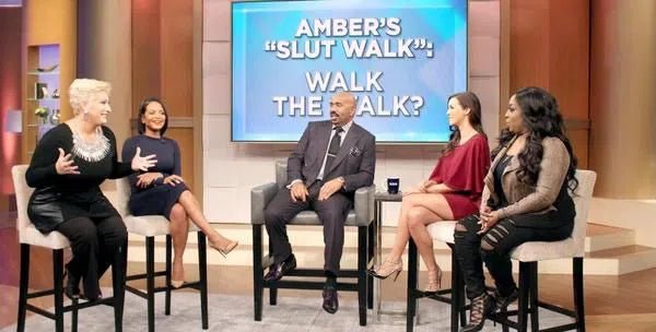 Talk show panel featuring Scheana Shay on The Steve Harvey Show November 2, 2015