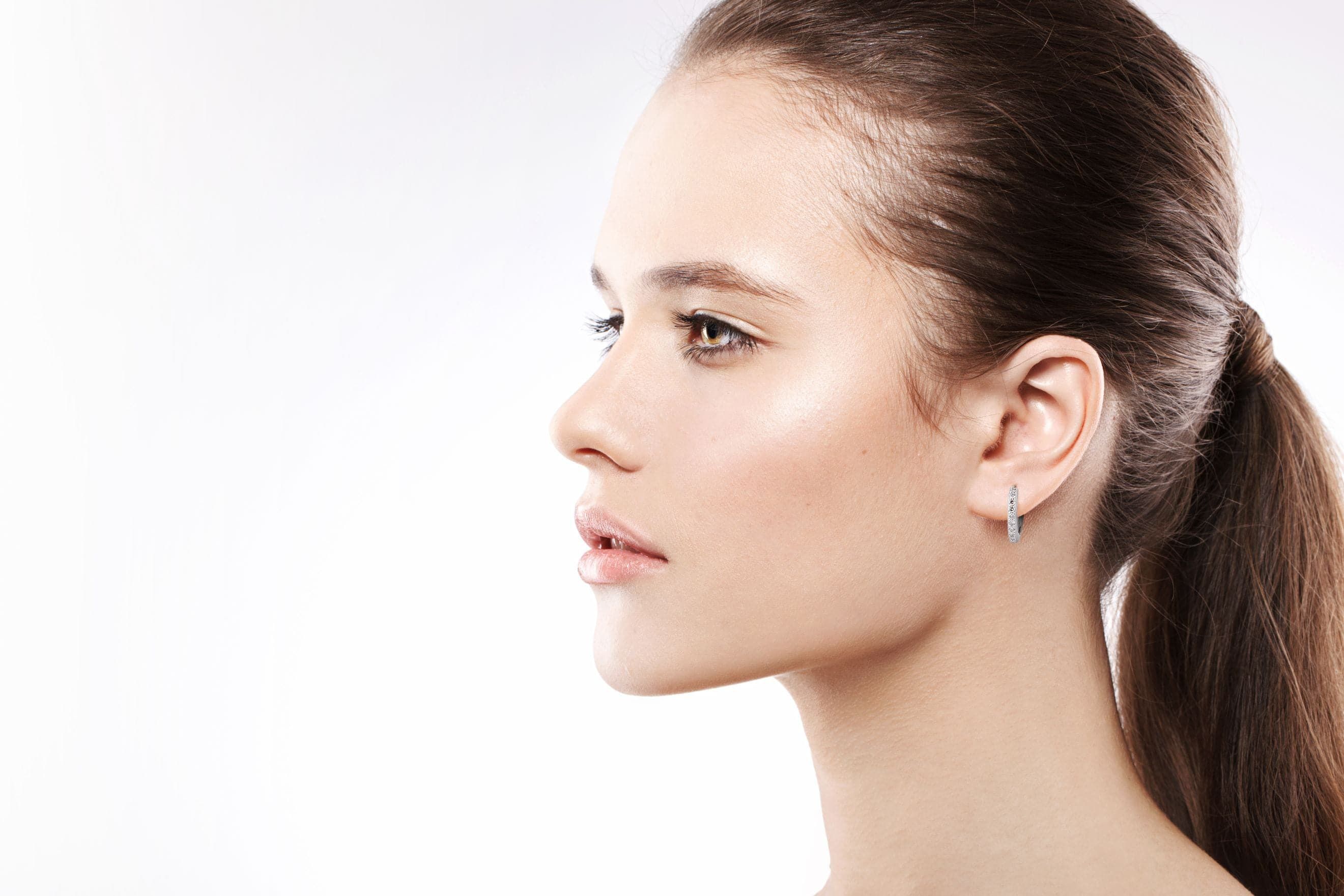 12.5mm Diamond And 14K White Gold Huggies