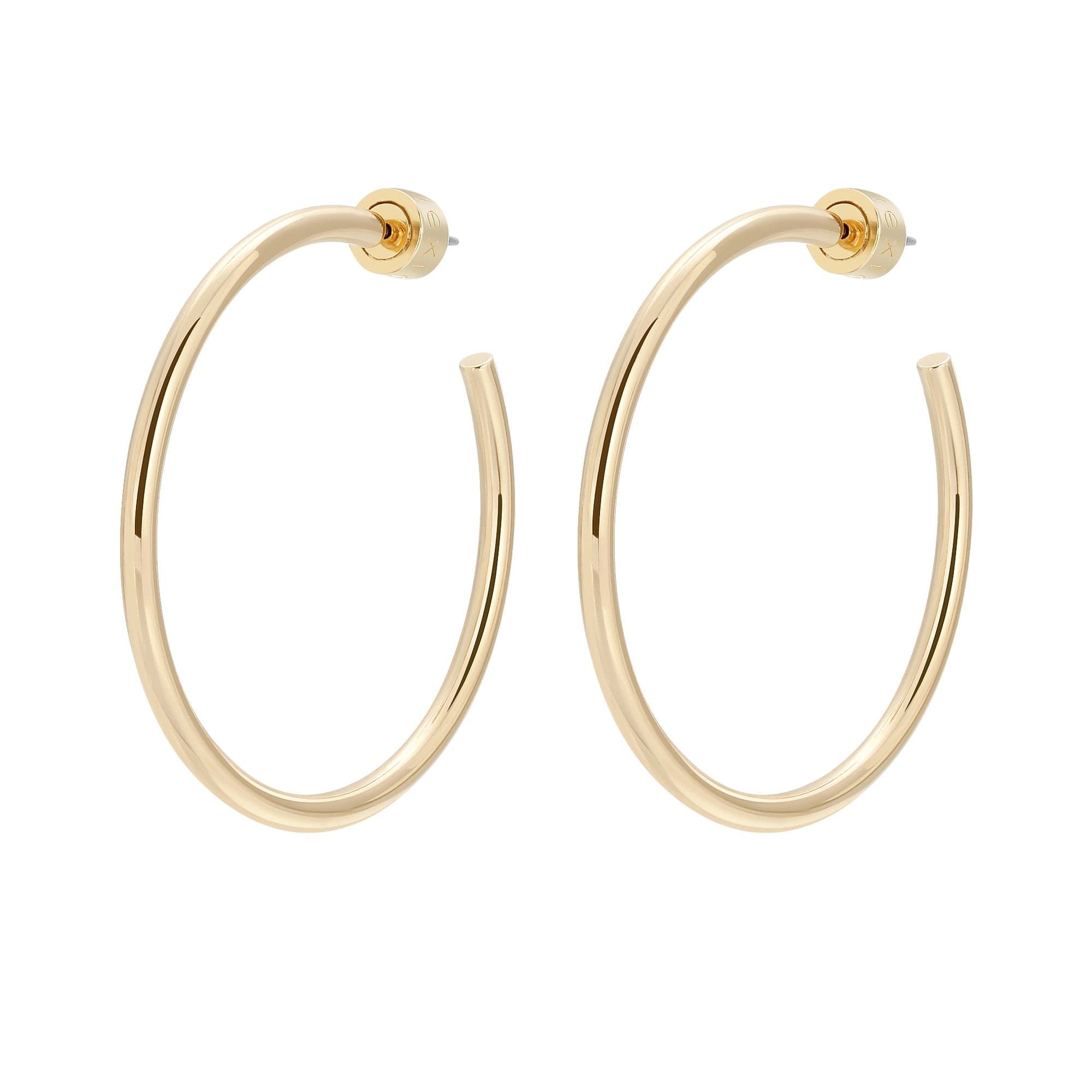 Shiny gold hoop earrings from 1.5 Ultimate Hoops collection perfect for everyday wear