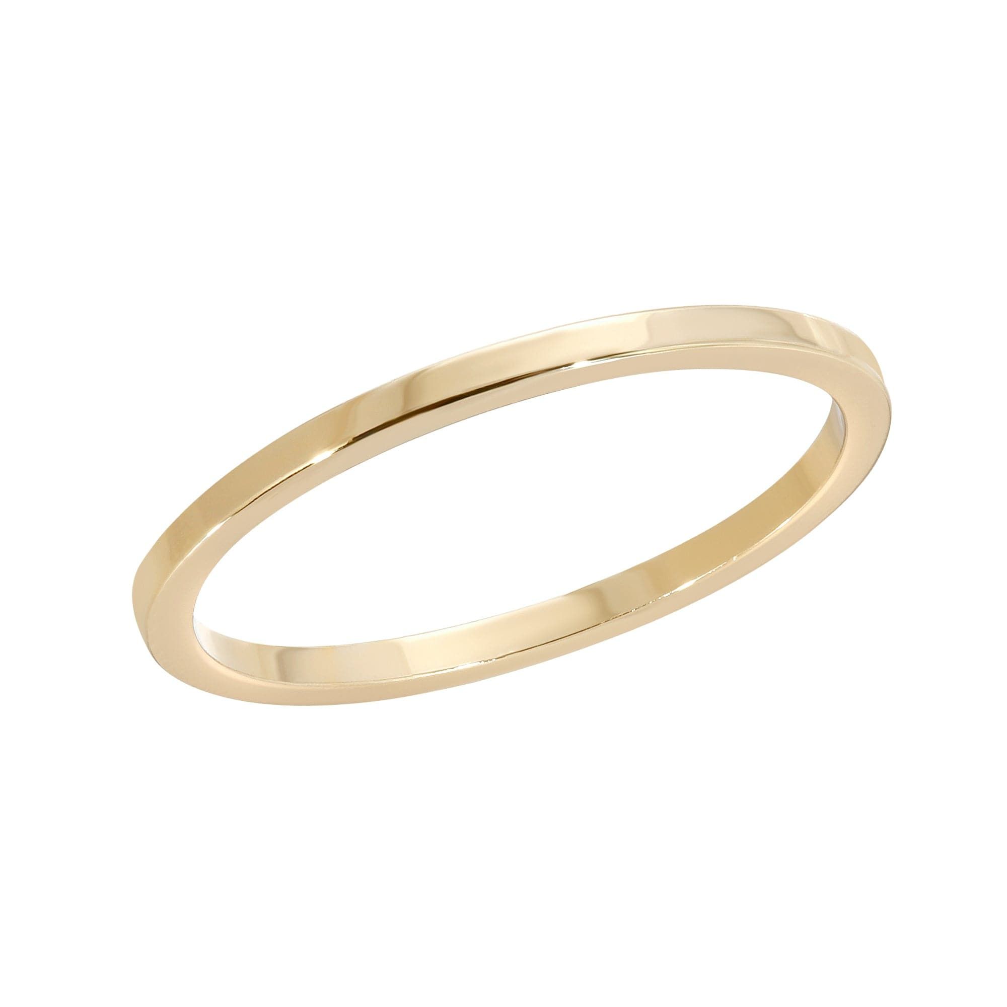 Shiny thin gold ring from the 1mm Flat Ring collection perfect for everyday wear