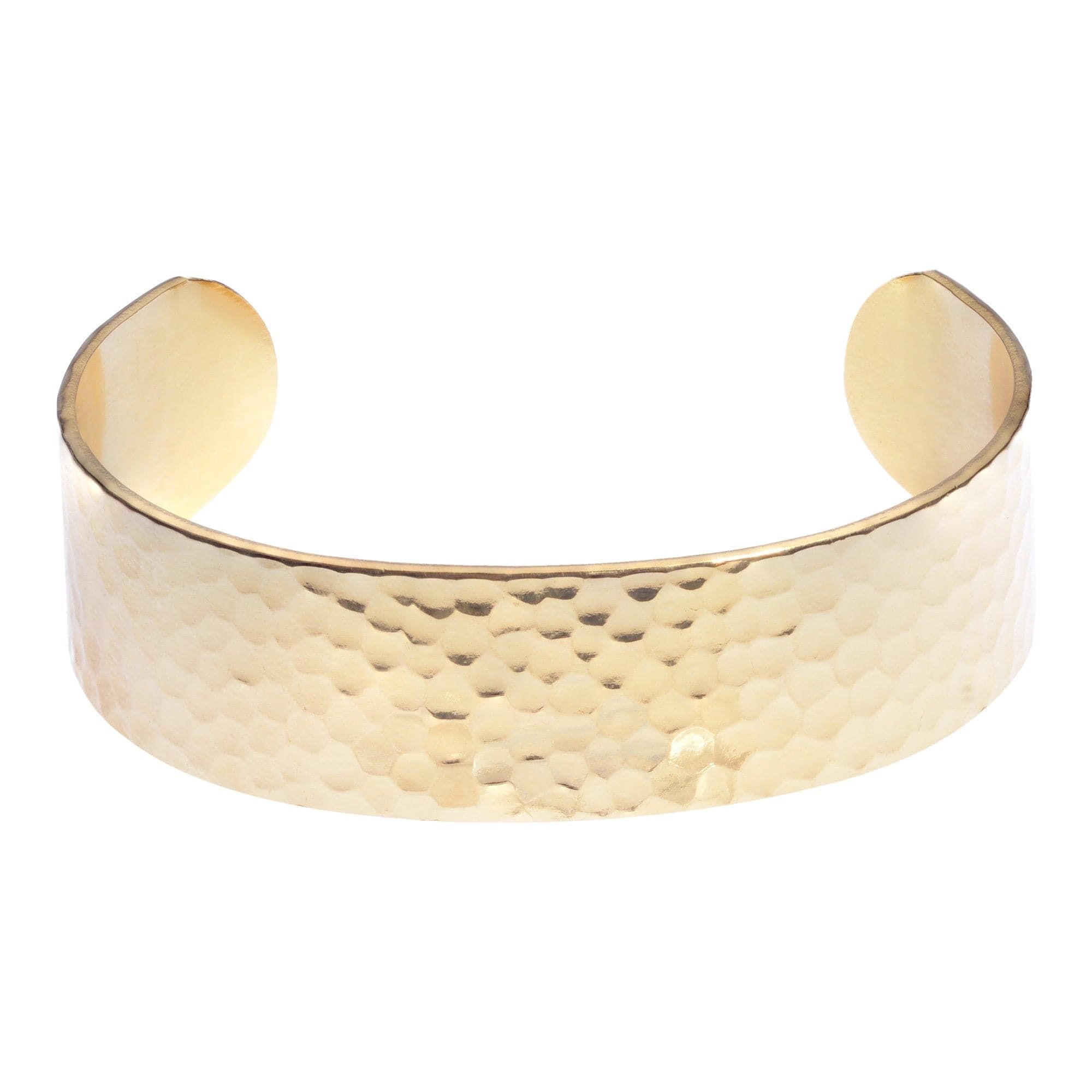 Hammered gold cuff bracelet from 3/4 Inch Hammered Cuff collection