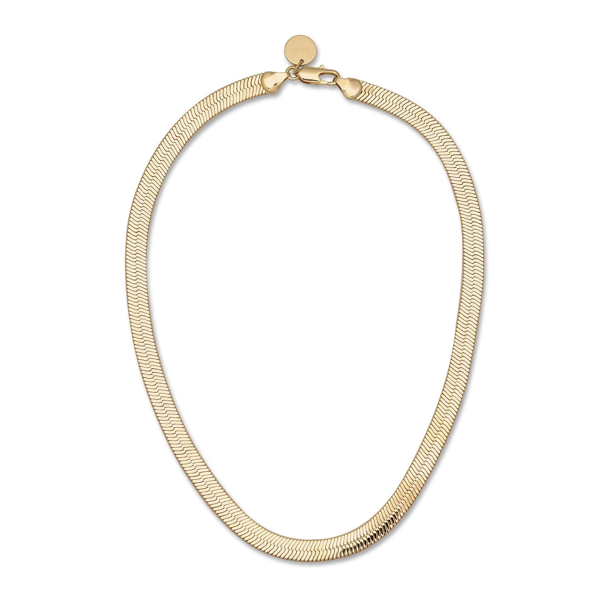 Gold Herringbone Chain Necklace from 7mm Viper Chain Necklace collection
