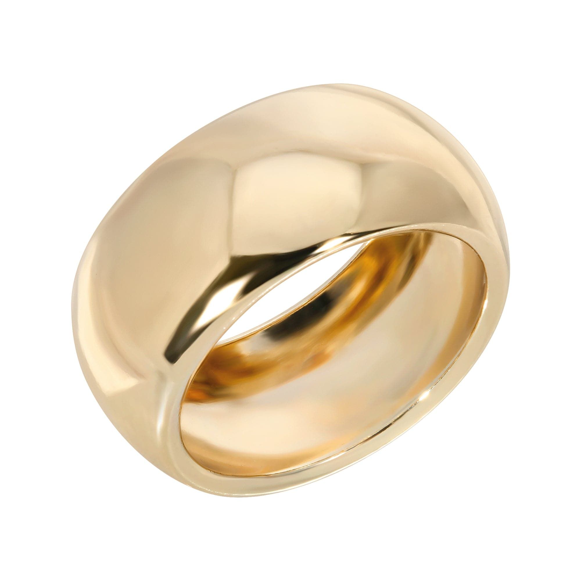 Shiny gold dome ring from 9.5mm Domed Ring collection perfect for everyday style