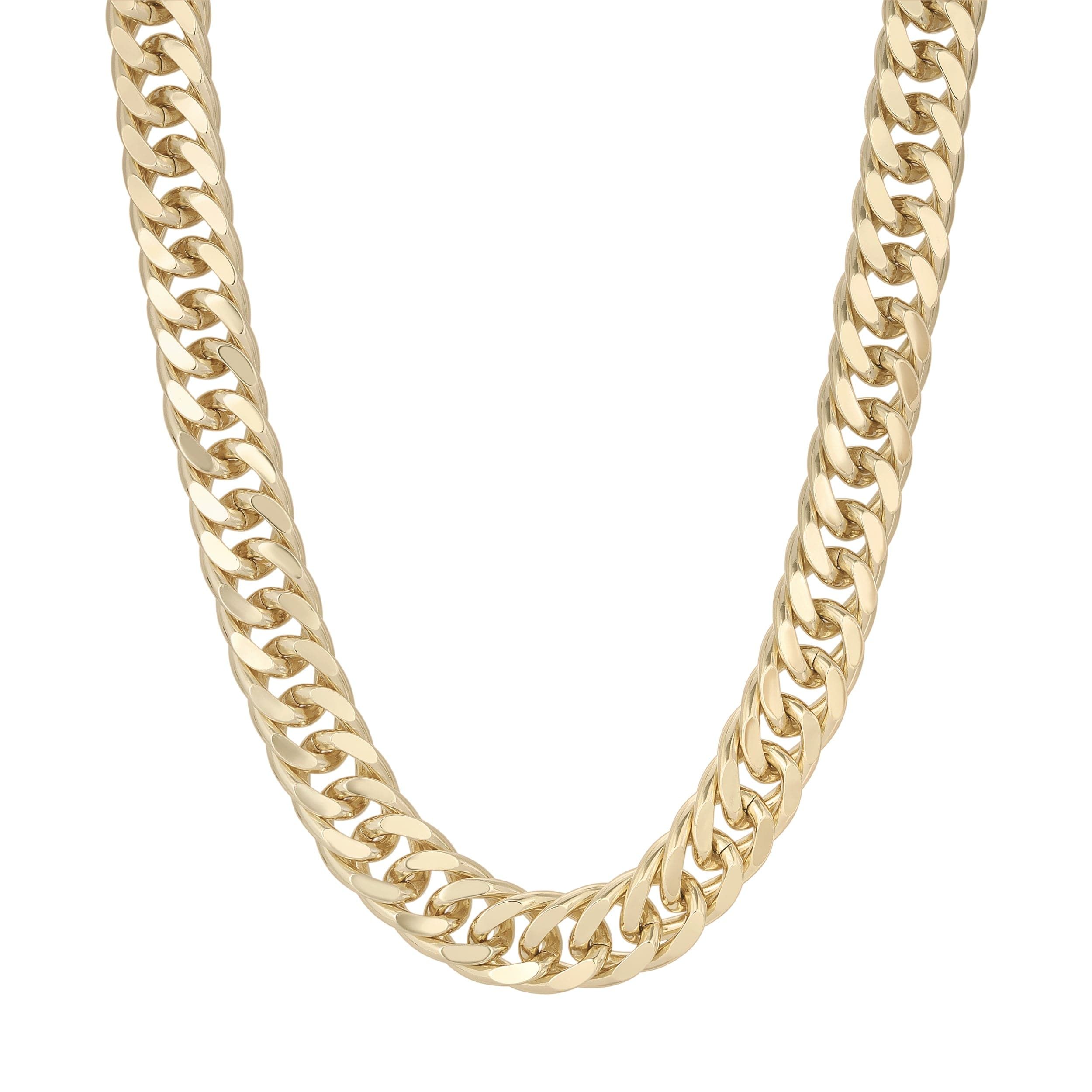 Arya Necklace featuring a shiny gold curb chain for stylish jewelry lovers