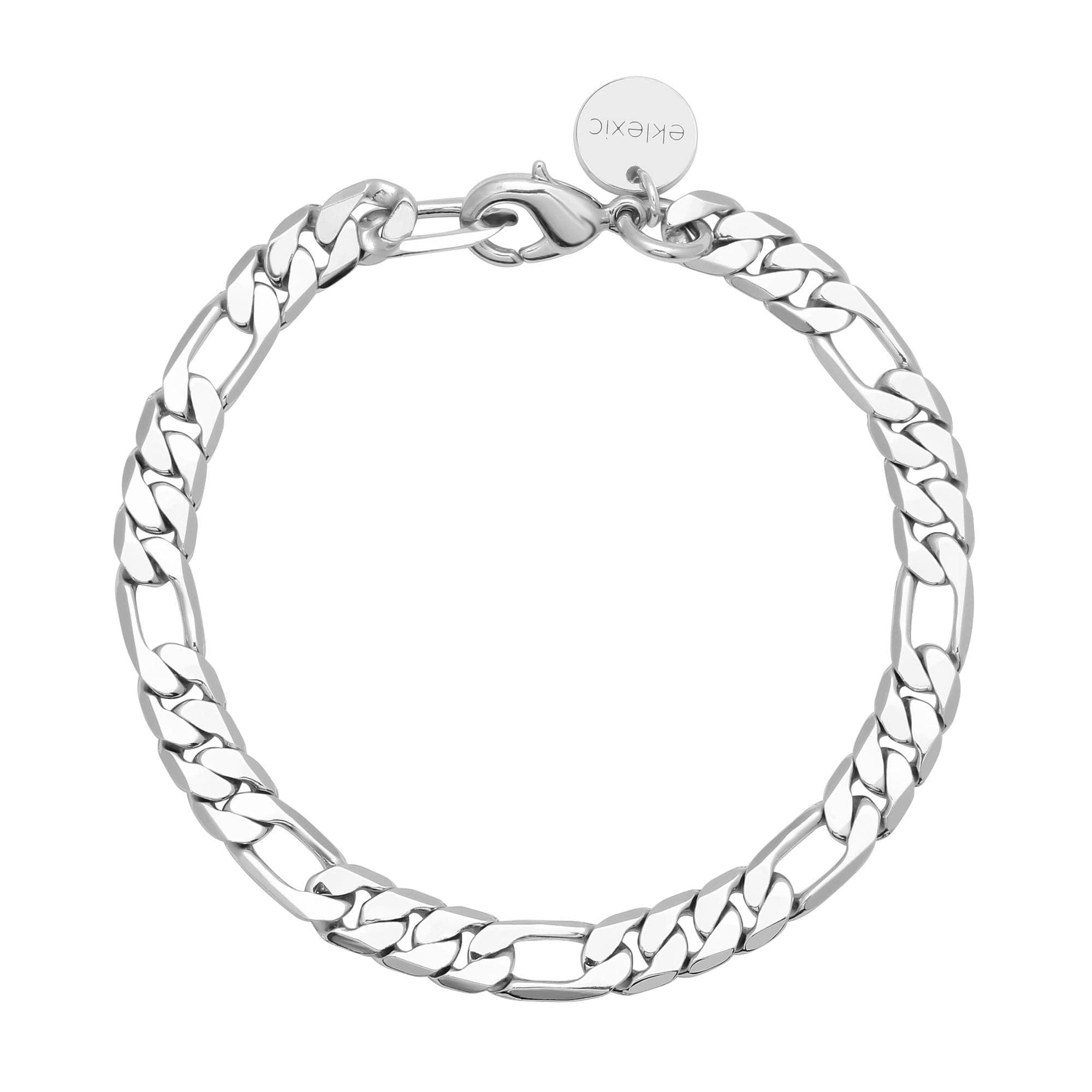 Silver figaro chain bracelet on Baby Axel Bracelet display for a stylish vibe