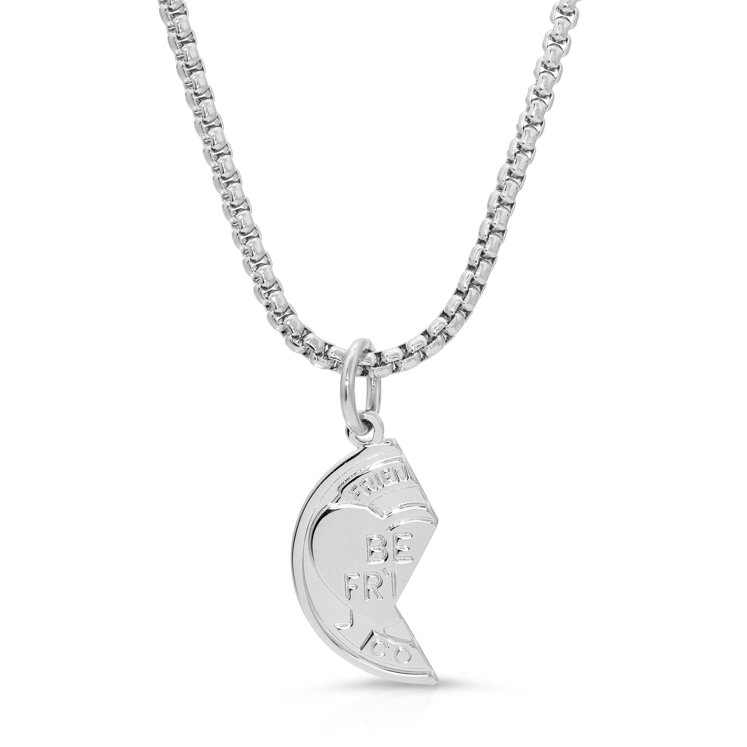 Silver best friends heart pendant necklace from Best Friend Coin Necklaces collection
