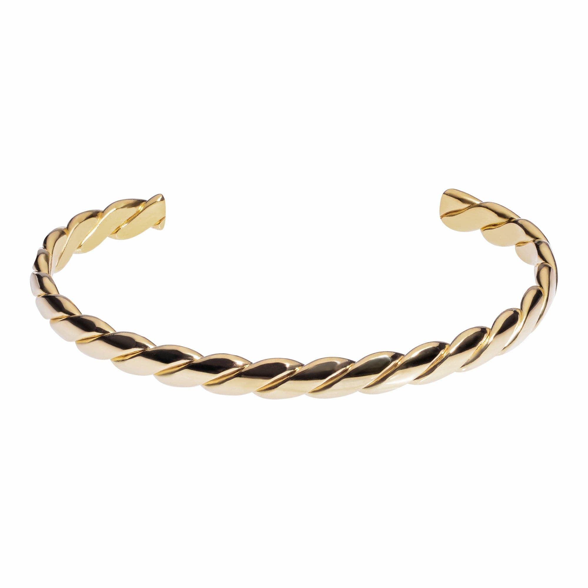 Gold twisted cuff bracelet from the Braided Cuff collection, chic and stylish accessory