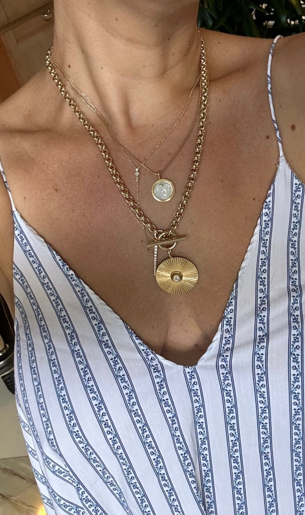 Diamond Dagger Necklace - 14K Solid Gold & Diamond