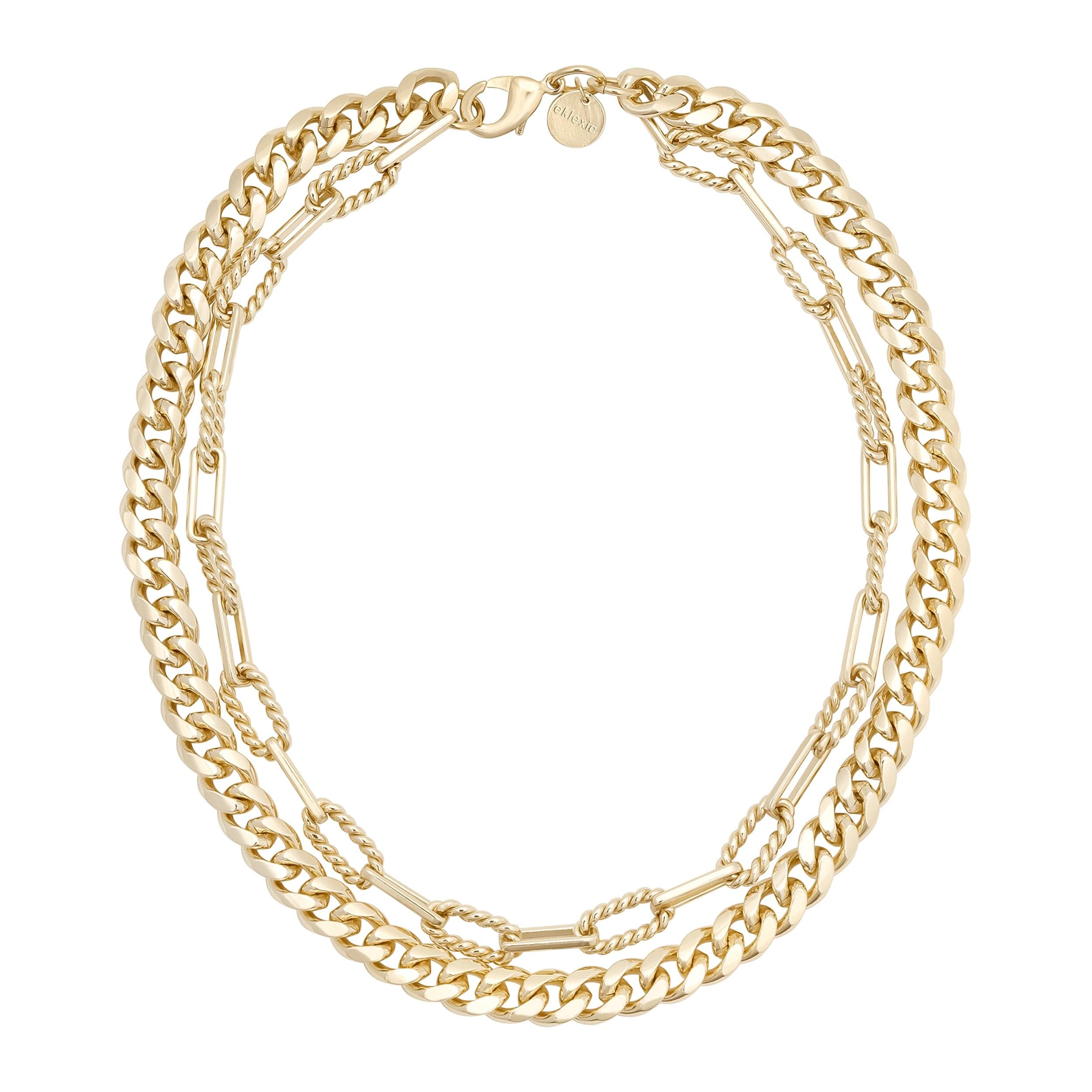 Gold-toned double-strand chain necklace from the Double Layer Talia Necklace collection