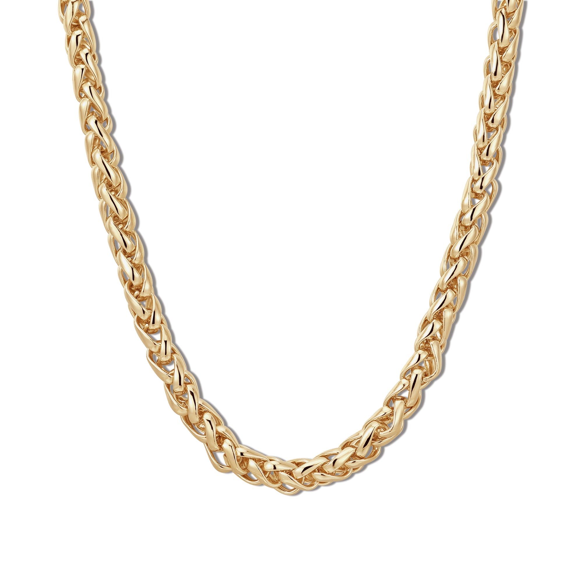 Gold wheat chain necklace from Esmé Necklace, perfect for adding a chic touch