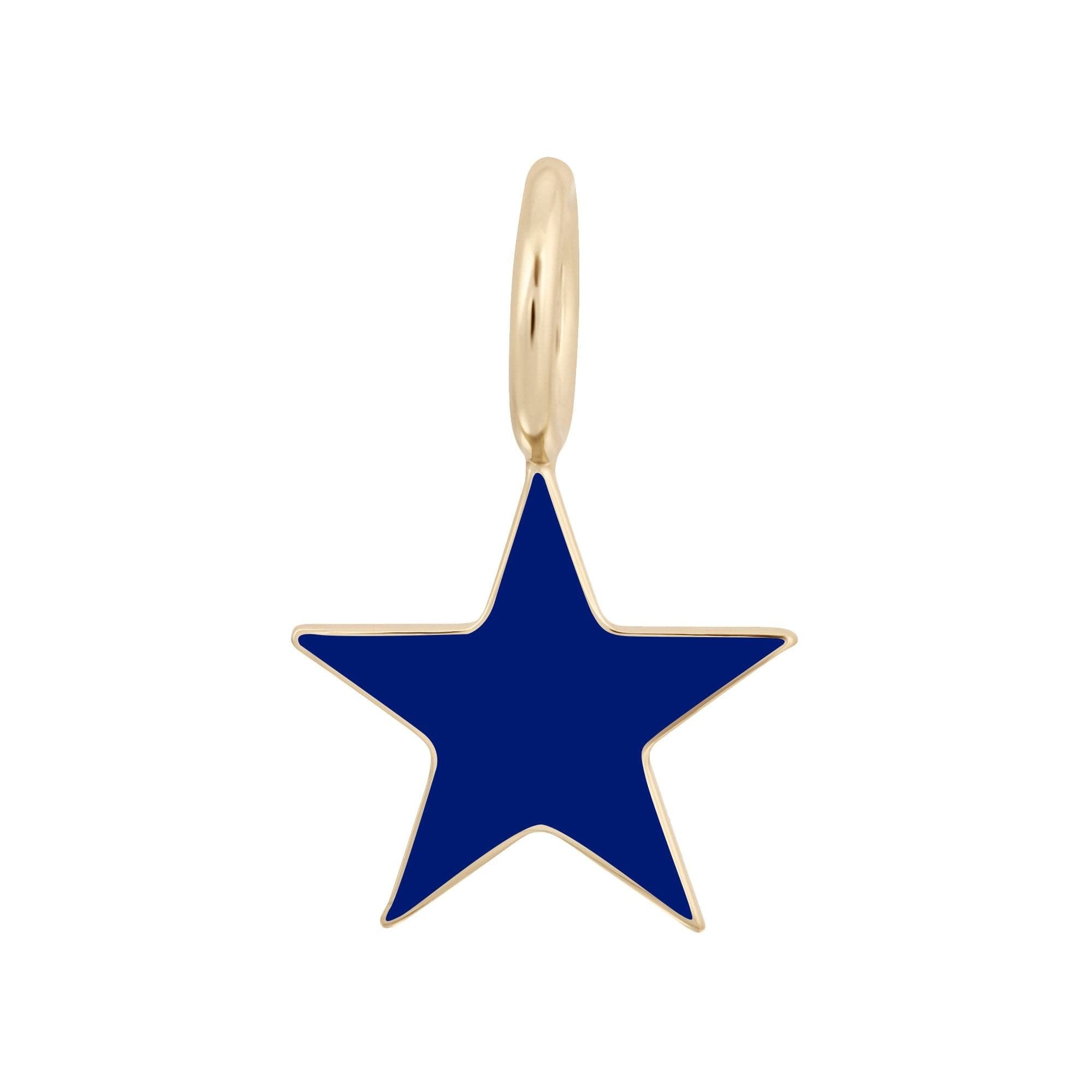 Blue star pendant with gold trim from the Enamel Samara Charm collection