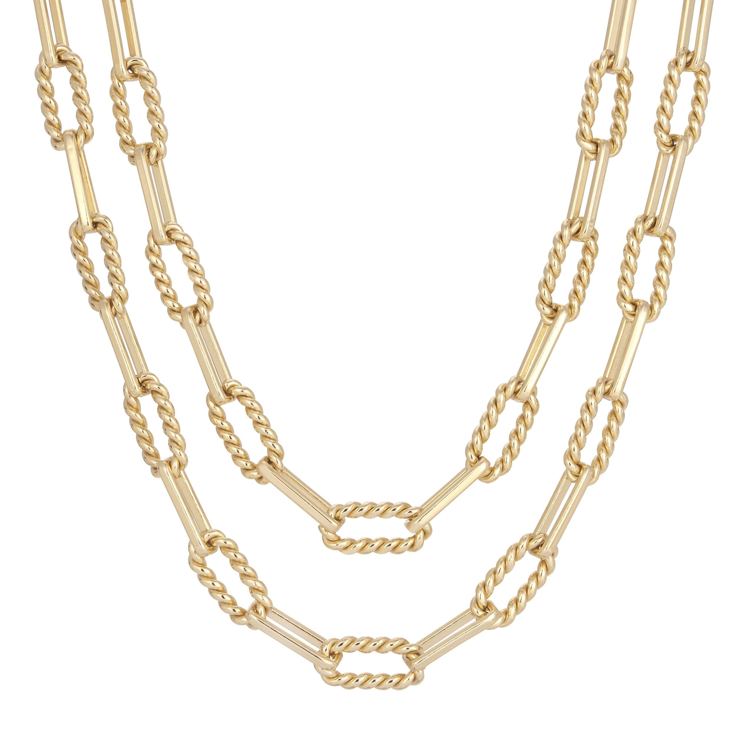 Gold twisted-link chain from Enzo Double Layer Necklace jewelry piece