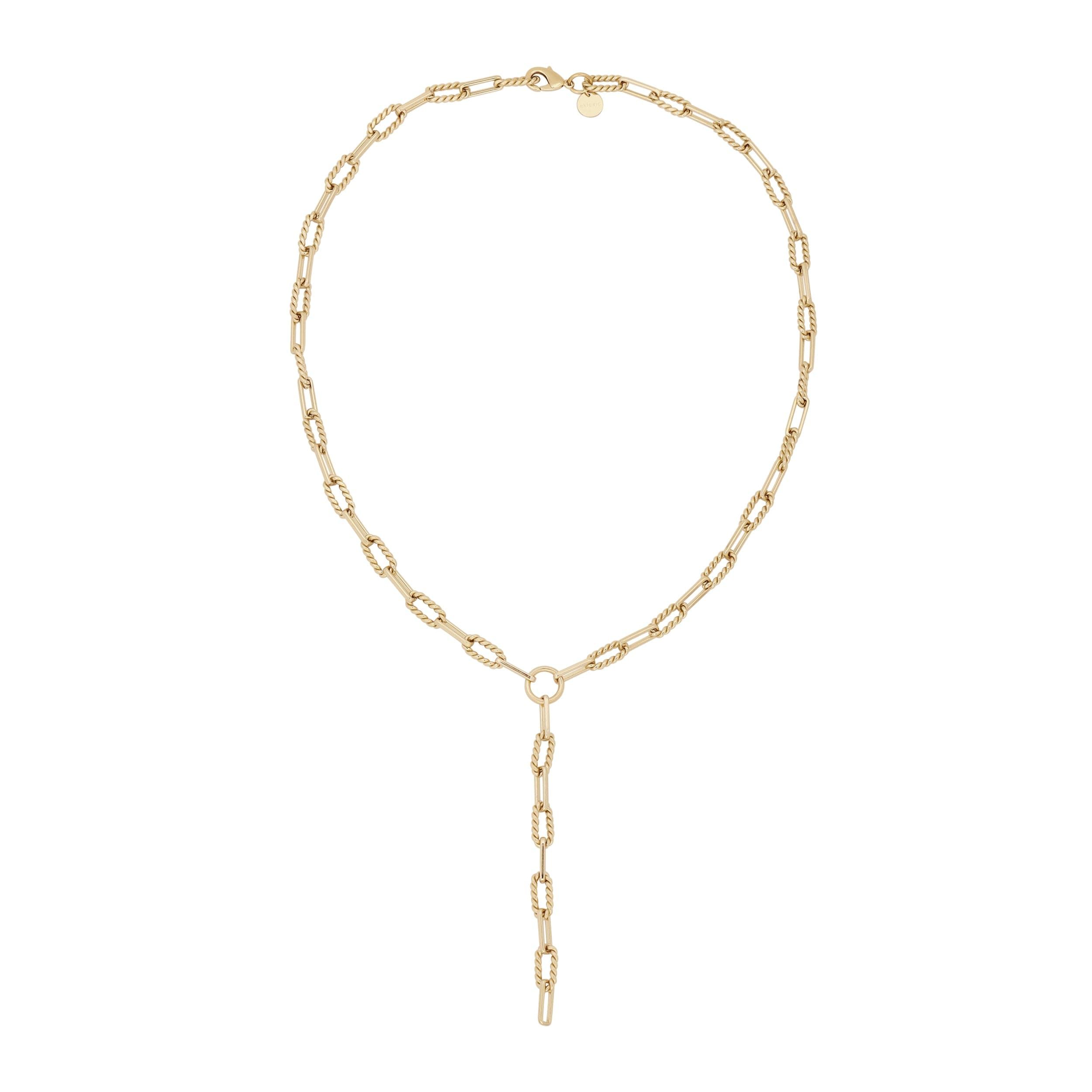 Gold-toned chain link necklace from the Enzo Lariat Necklace collection