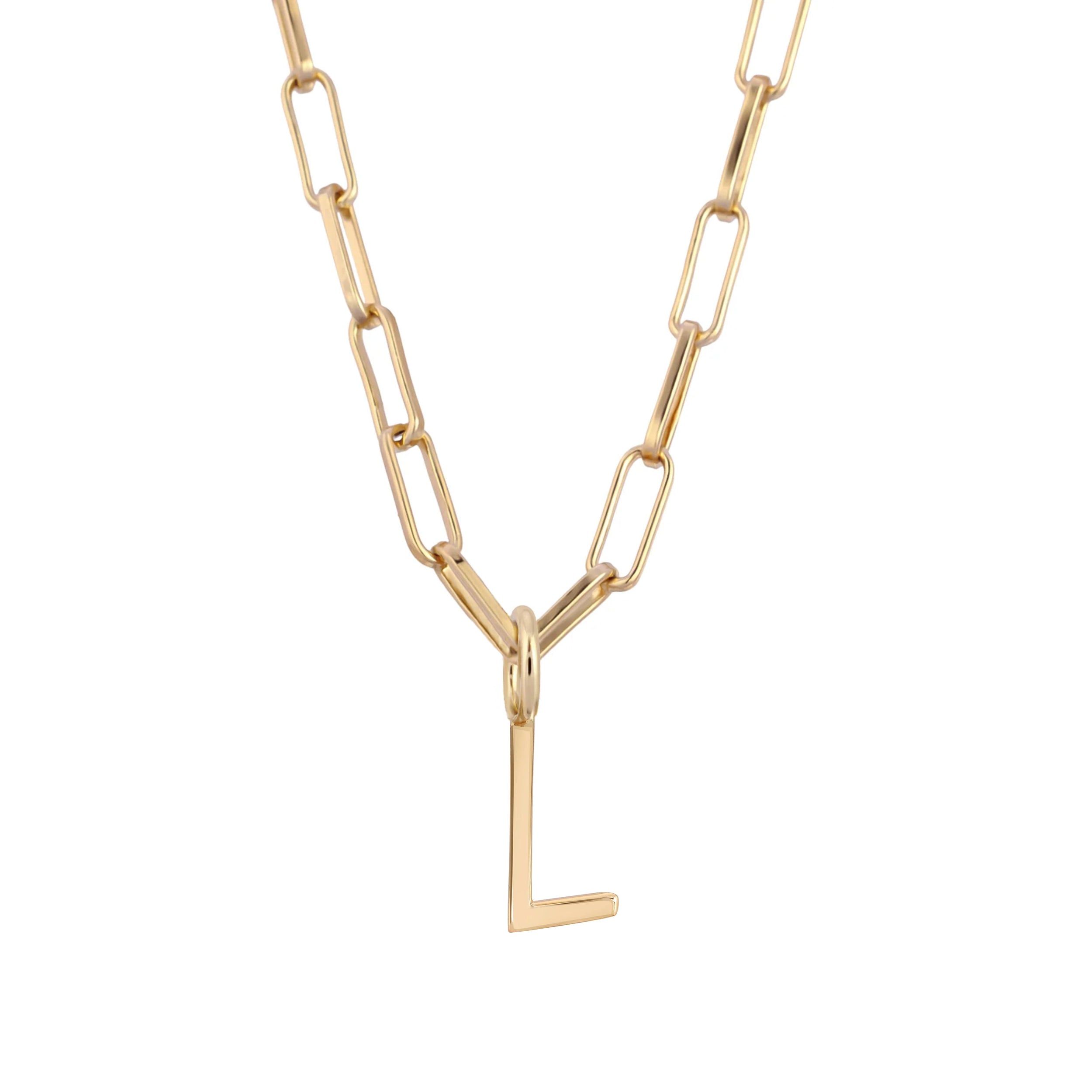 Essential Letter Charm Necklace - GOLD / L / 16’’ - Charm Necklaces