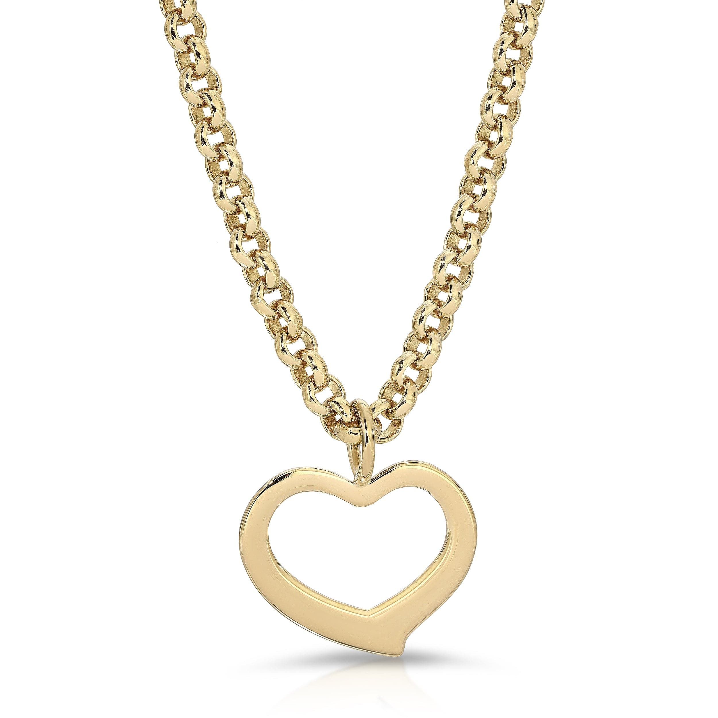 Gold chain necklace with open heart pendant from Haley Open Heart Pendant Necklace collection