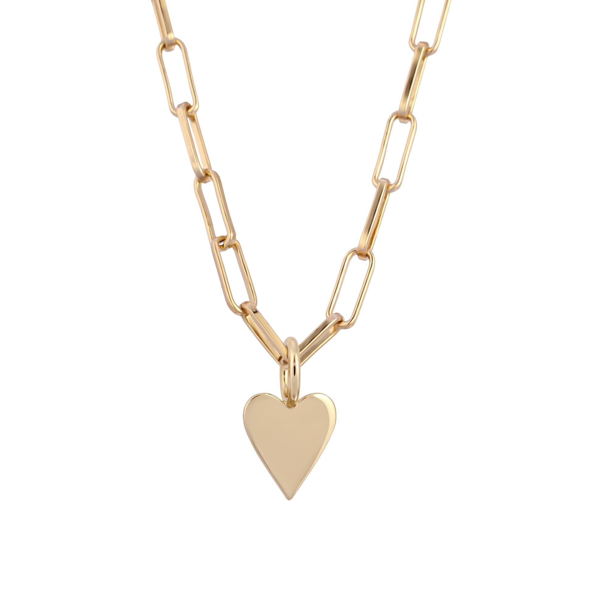 Gold chain necklace with heart pendant from Helena Charm Necklace collection