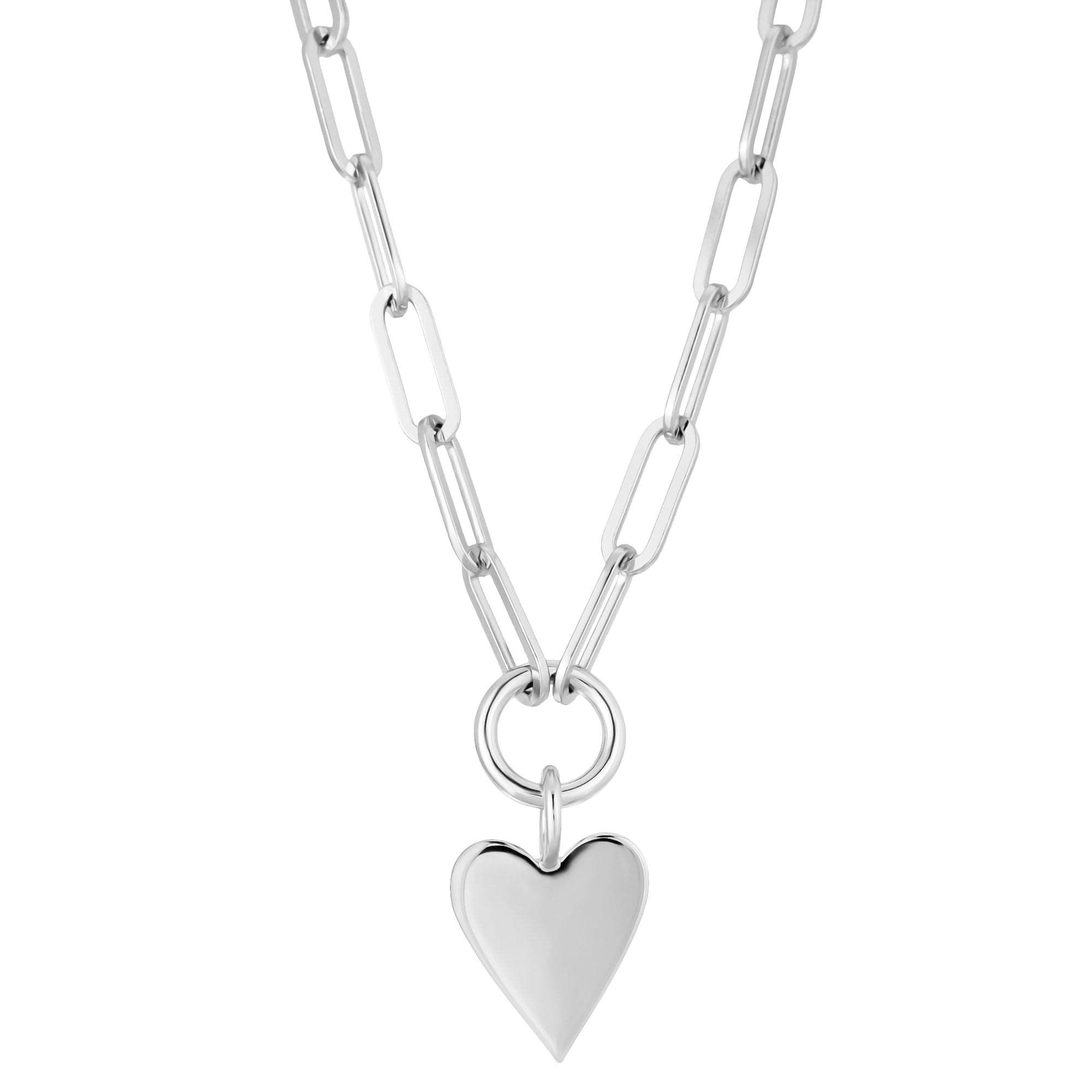 Silver chain necklace with heart pendant for the Heart Pendant Necklace product