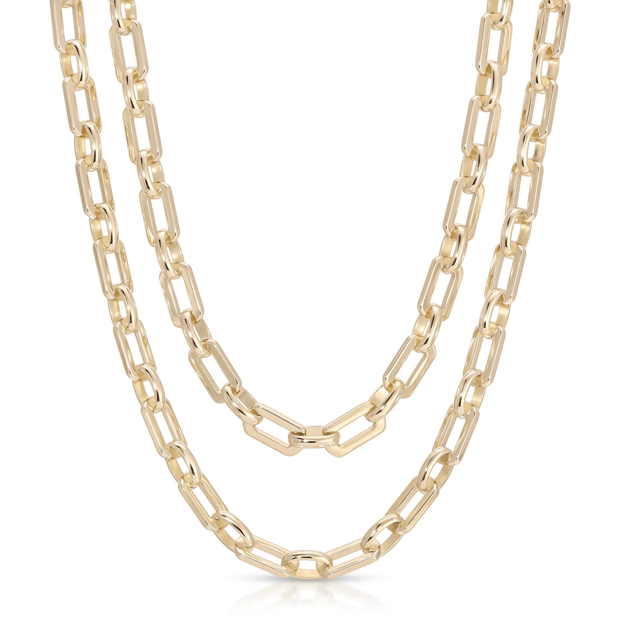 Gold-toned Liv Double Chain Necklace displayed stylishly on a neutral background