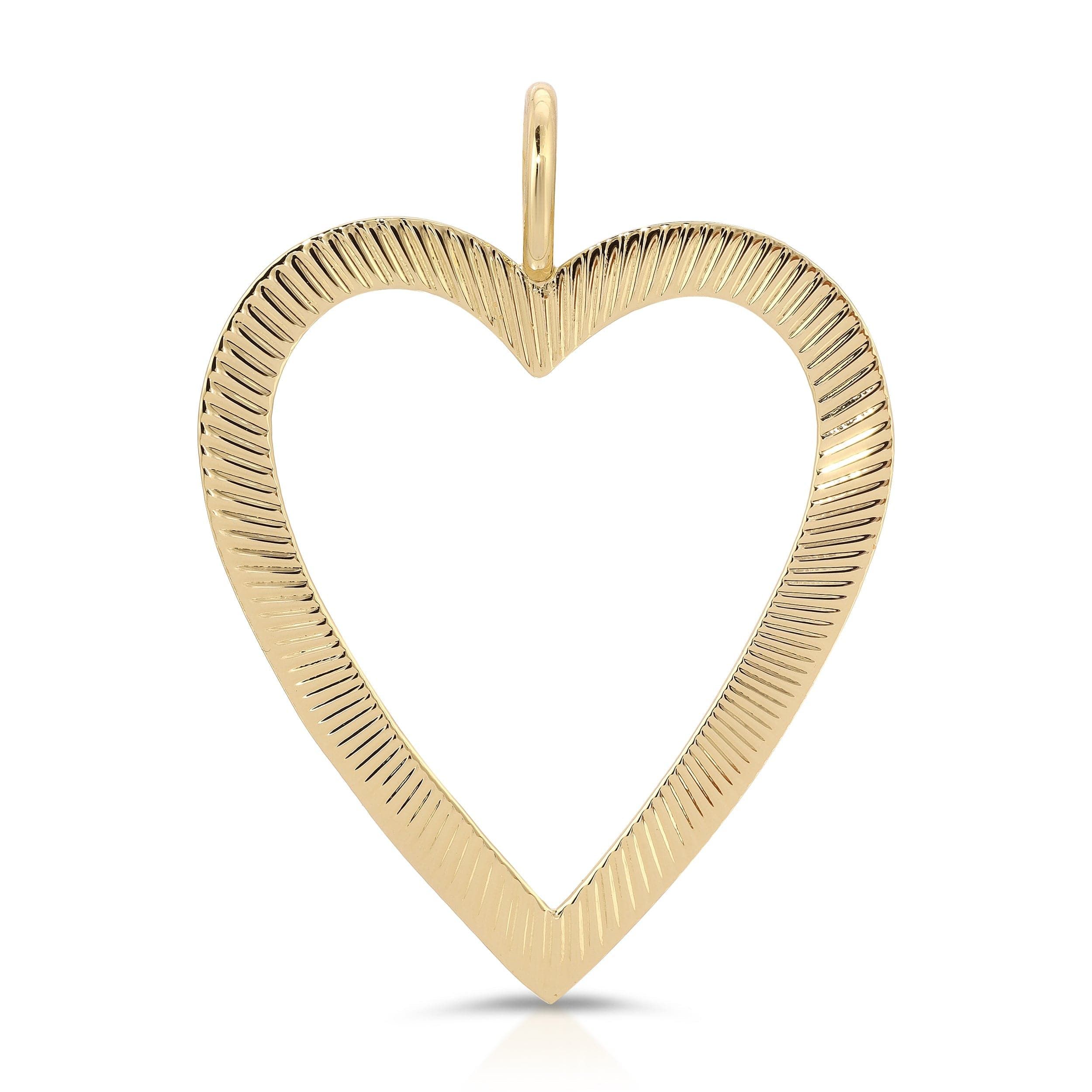 Gold Heart Pendant from Large Haze Open Heart Pendant collection