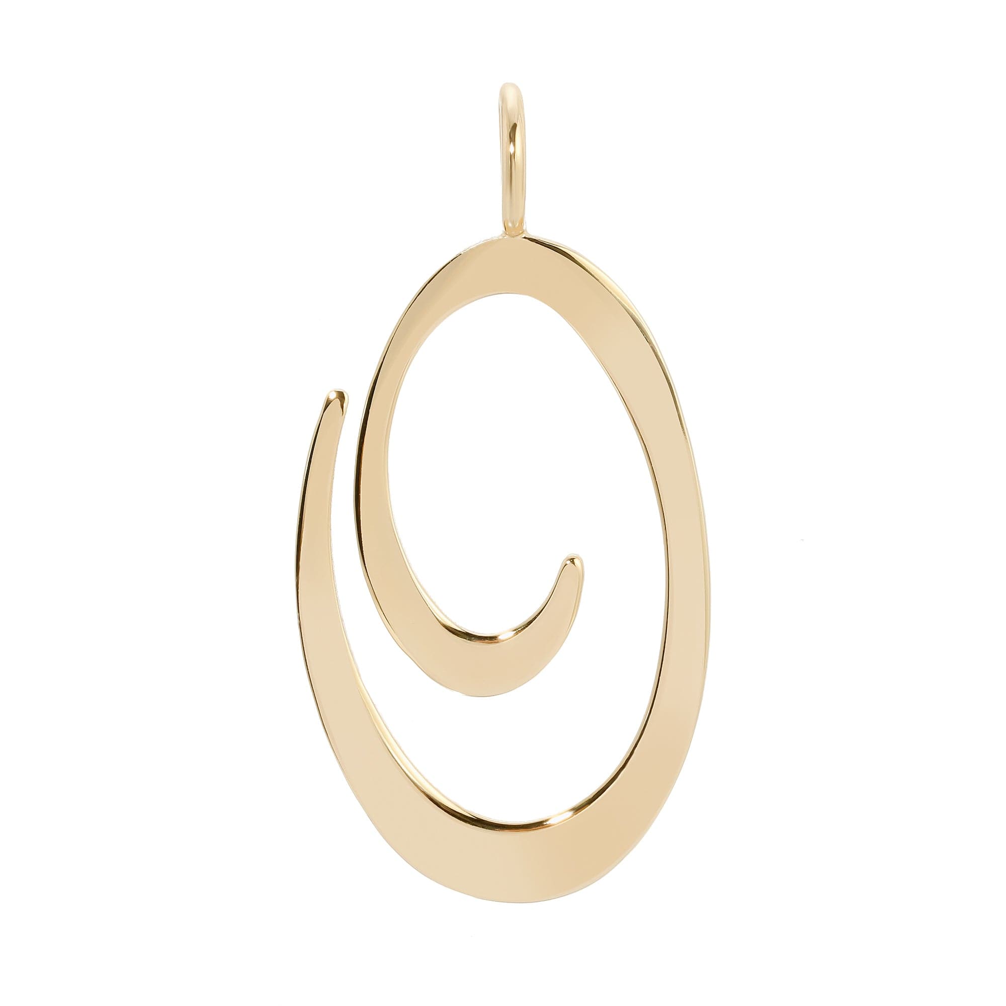 Gold-toned abstract oval pendant from Large Letter Pendants collection