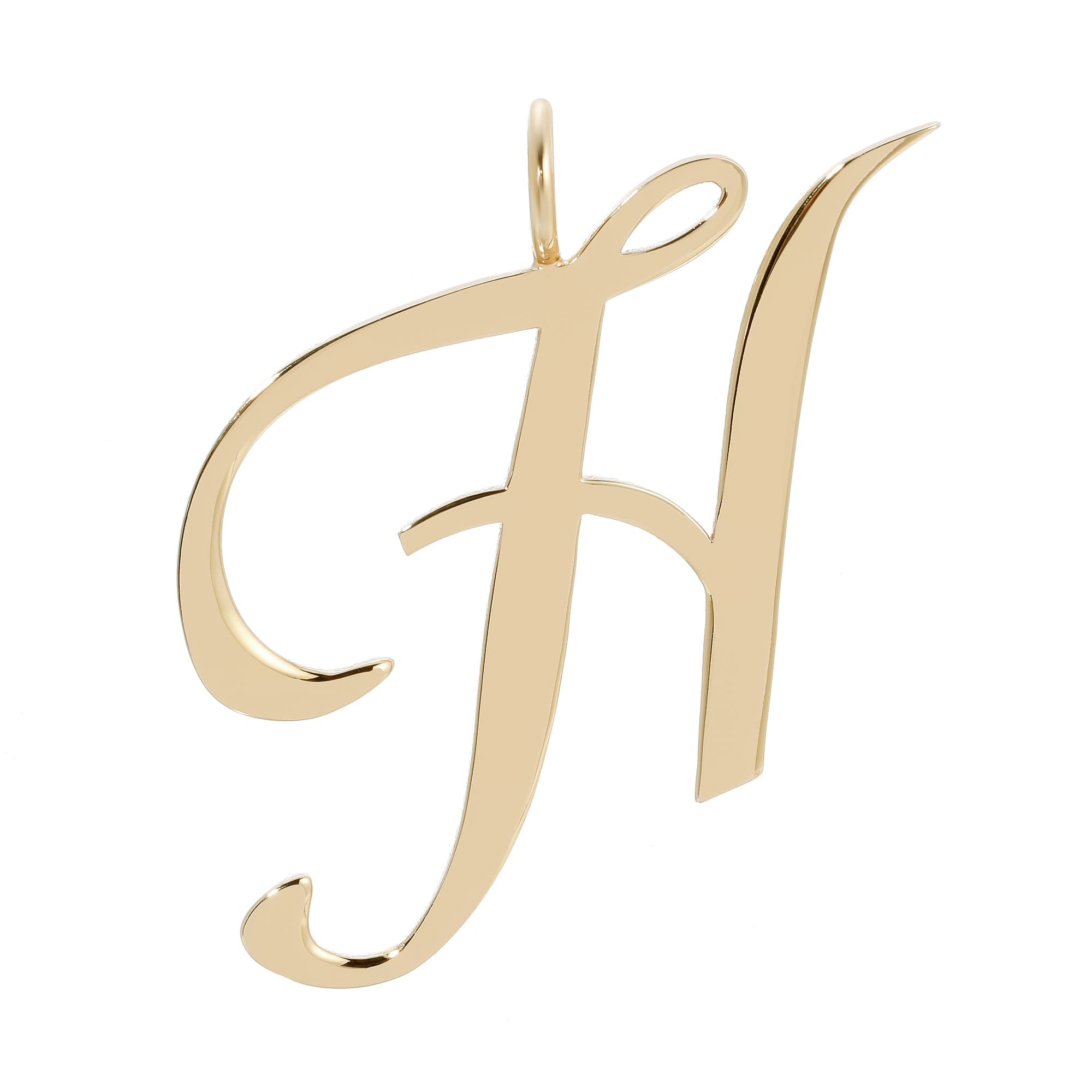 Gold cursive letter H pendant from Large Letter Pendants for a stylish necklace accessory