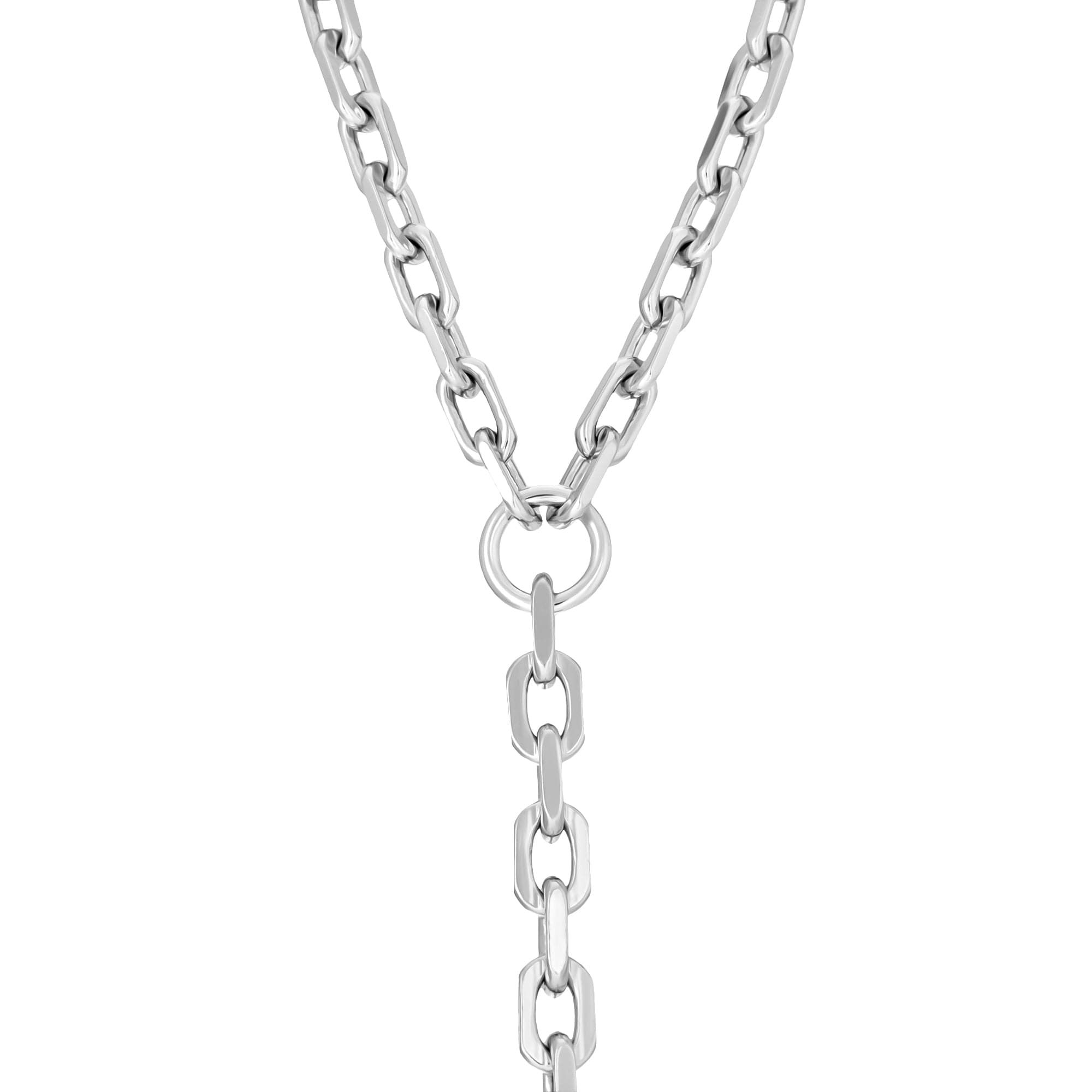 Shiny silver chain necklace from Lennon Lariat Necklace collection