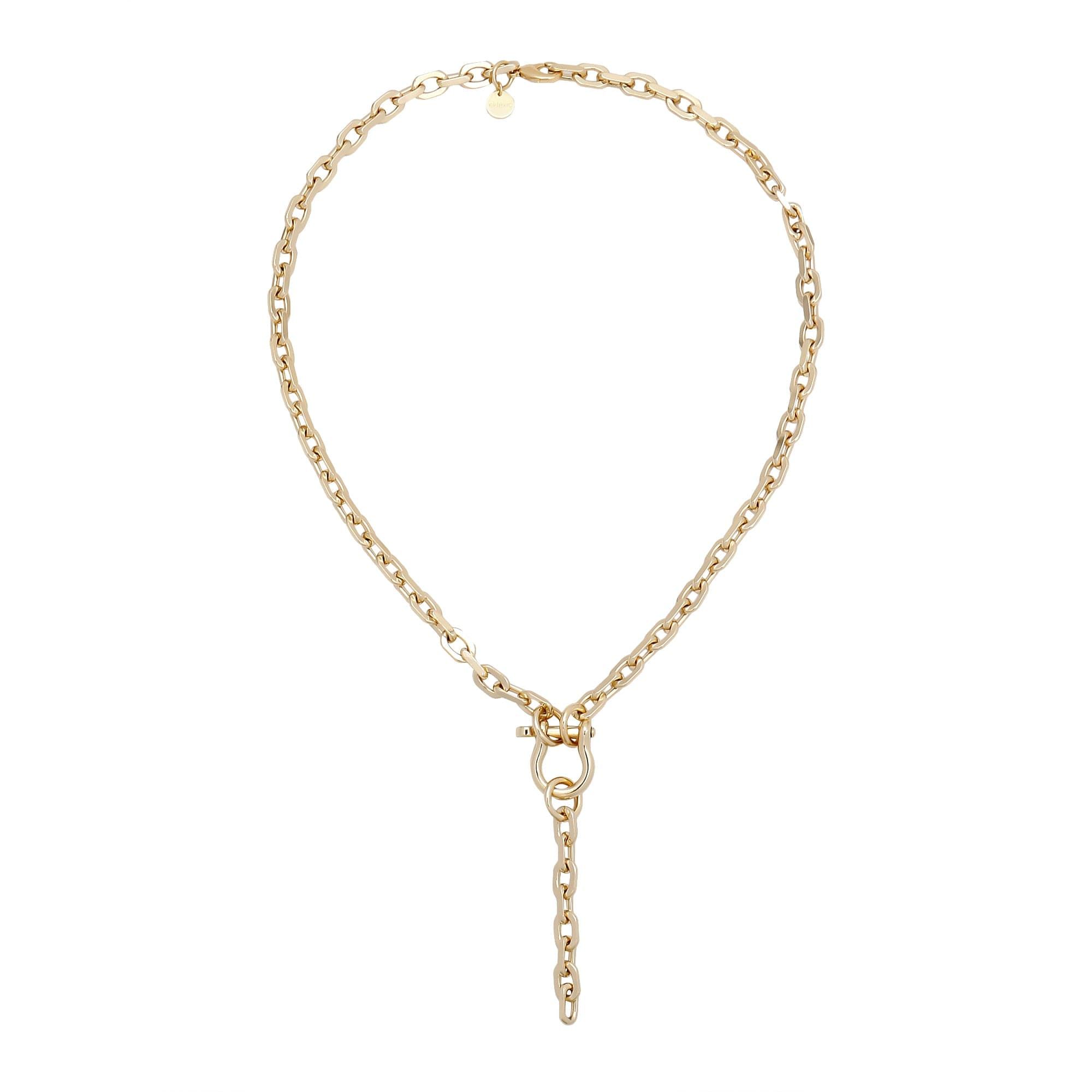 Gold-toned Livia Lariat Necklace hanging stylishly for a chic look