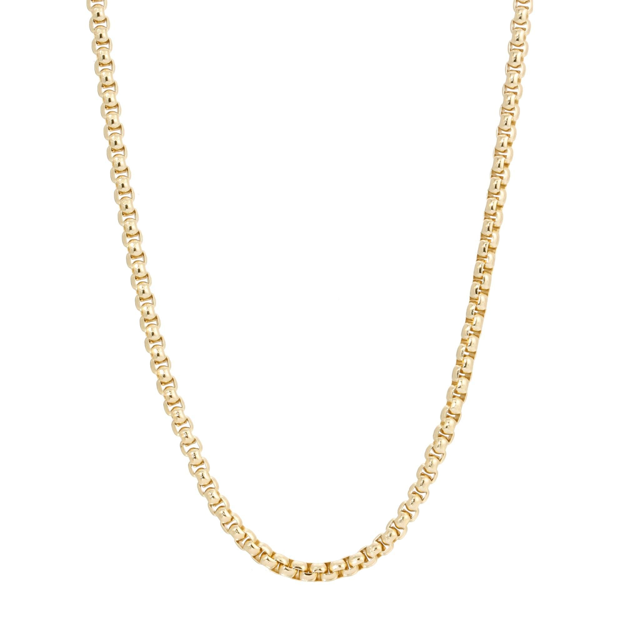 Shiny gold box chain necklace from Luciana perfect for casual or dressy looks