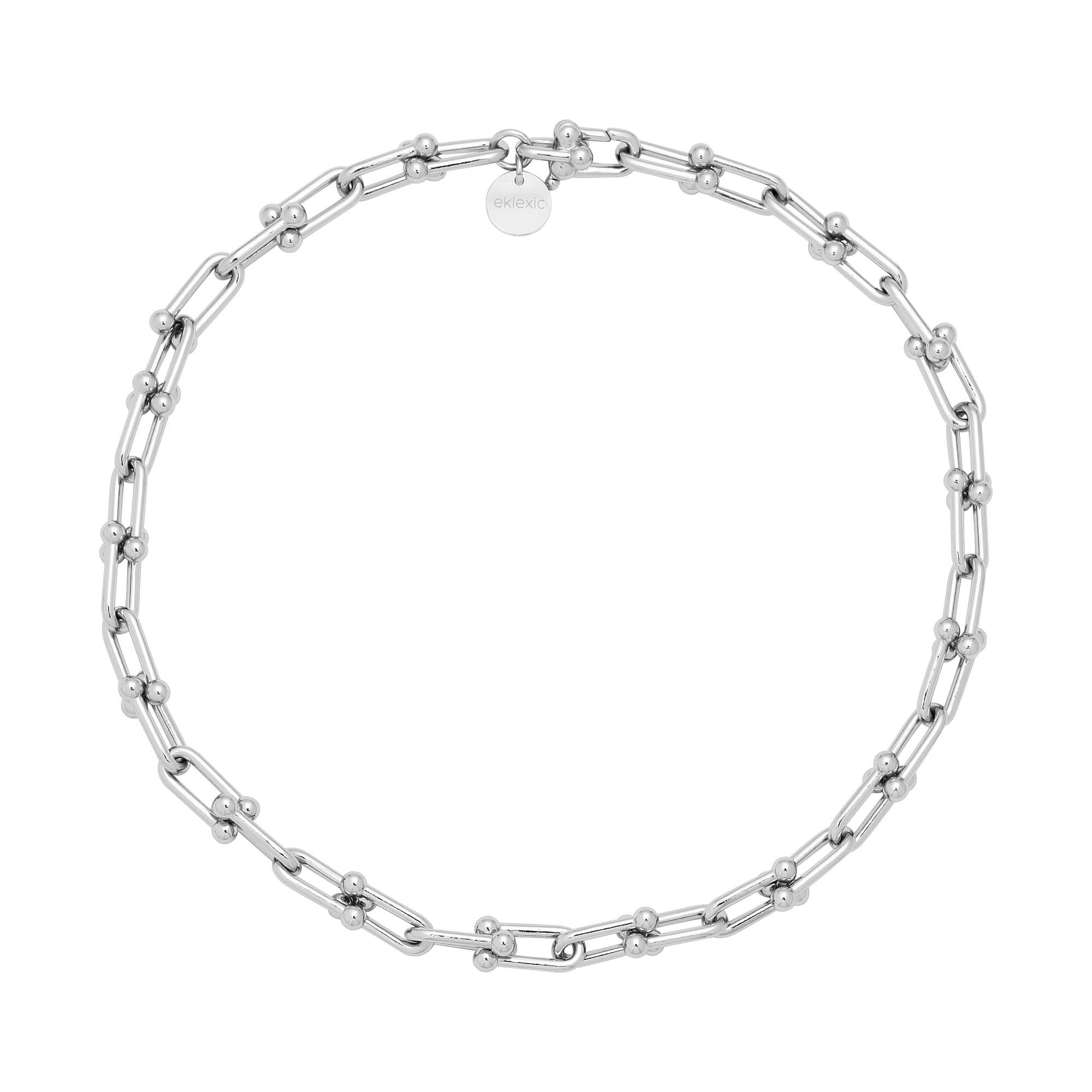 Silver chain-link necklace from the Margaux Necklace collection, trendy jewelry piece