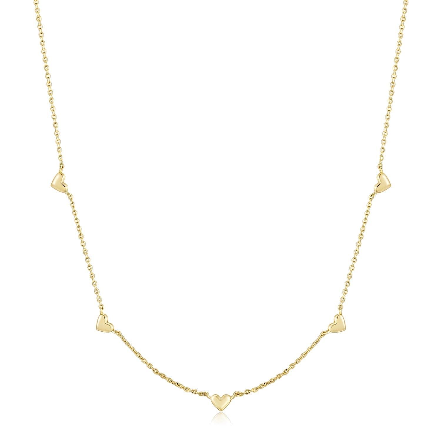 Gold heart pendant necklace from the Multi Micro Heart Necklace collection
