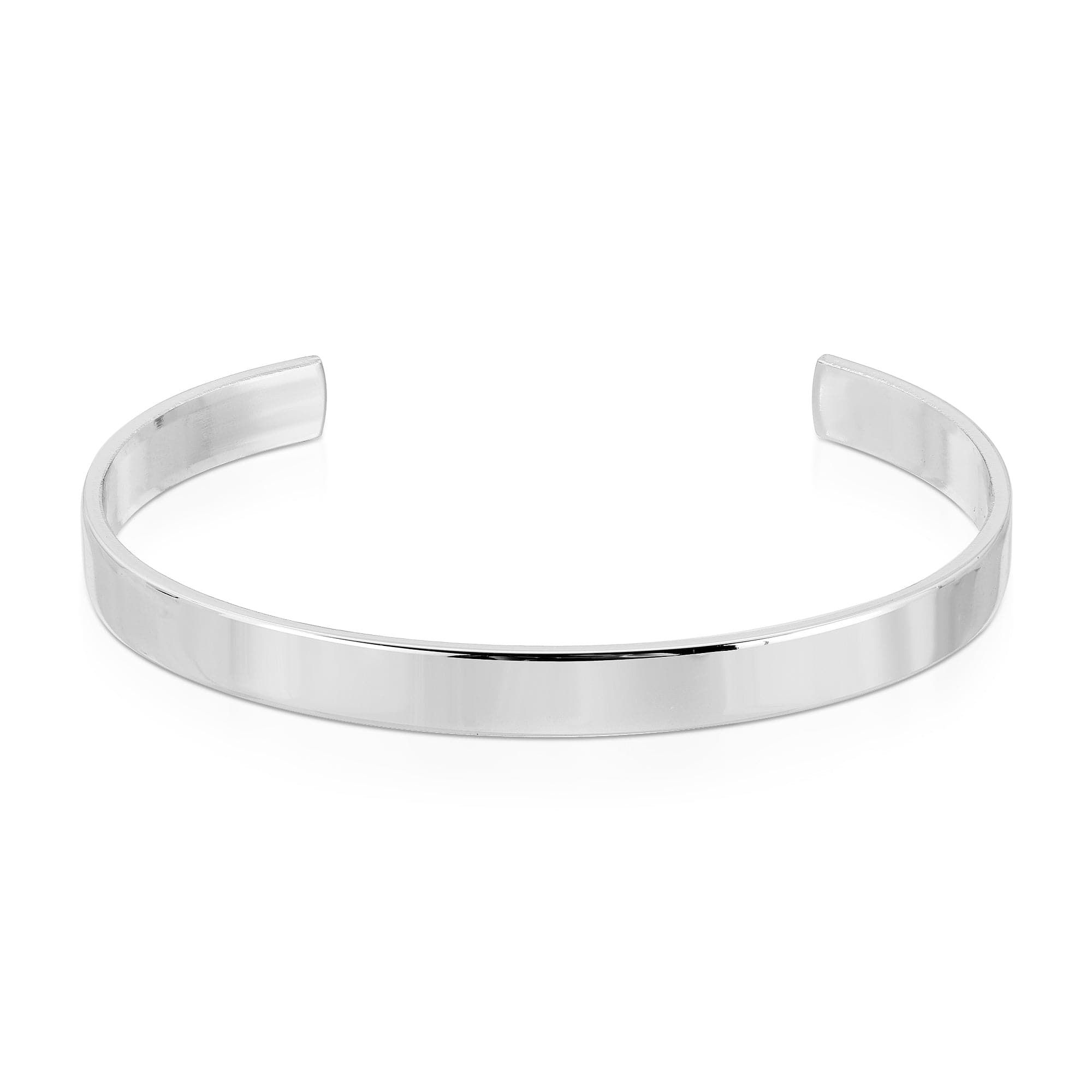 Silver cuff bracelet for men in the Men’s 1/4 Inch Brass Cuff product image