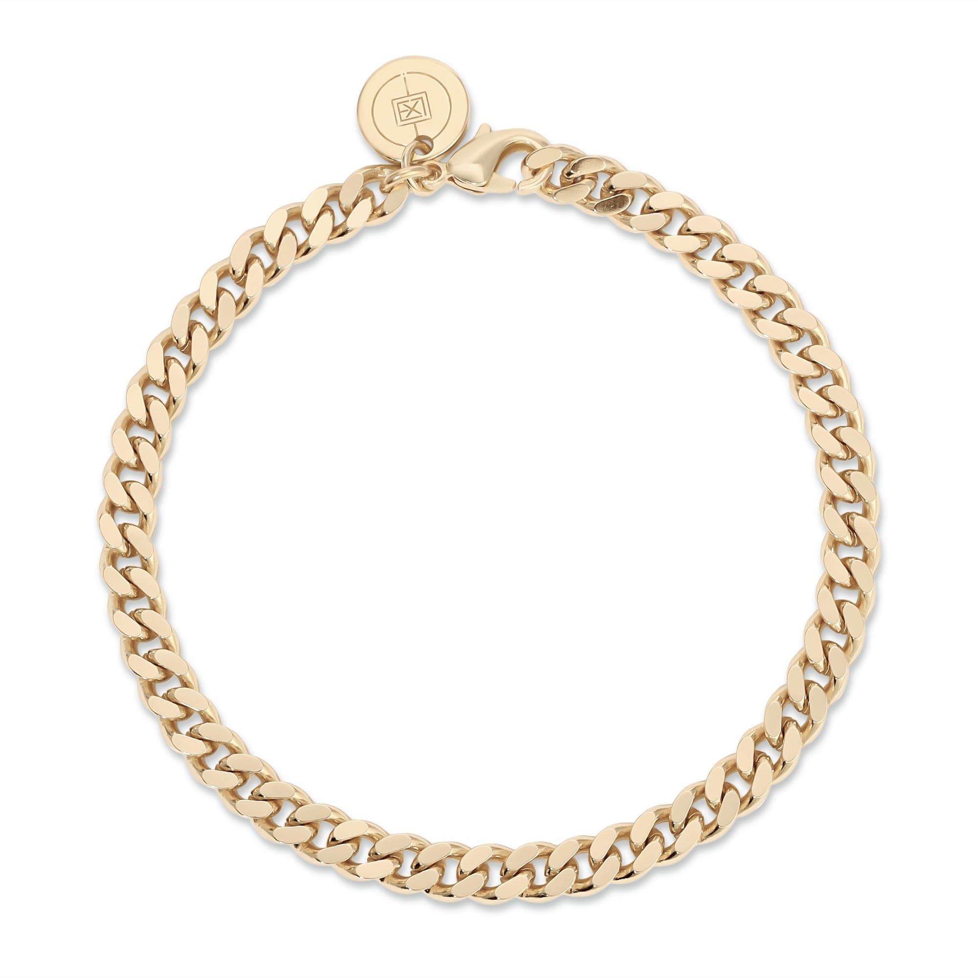 Shiny Gold-toned Curb Chain Anklet with Micro Link Design for chic style