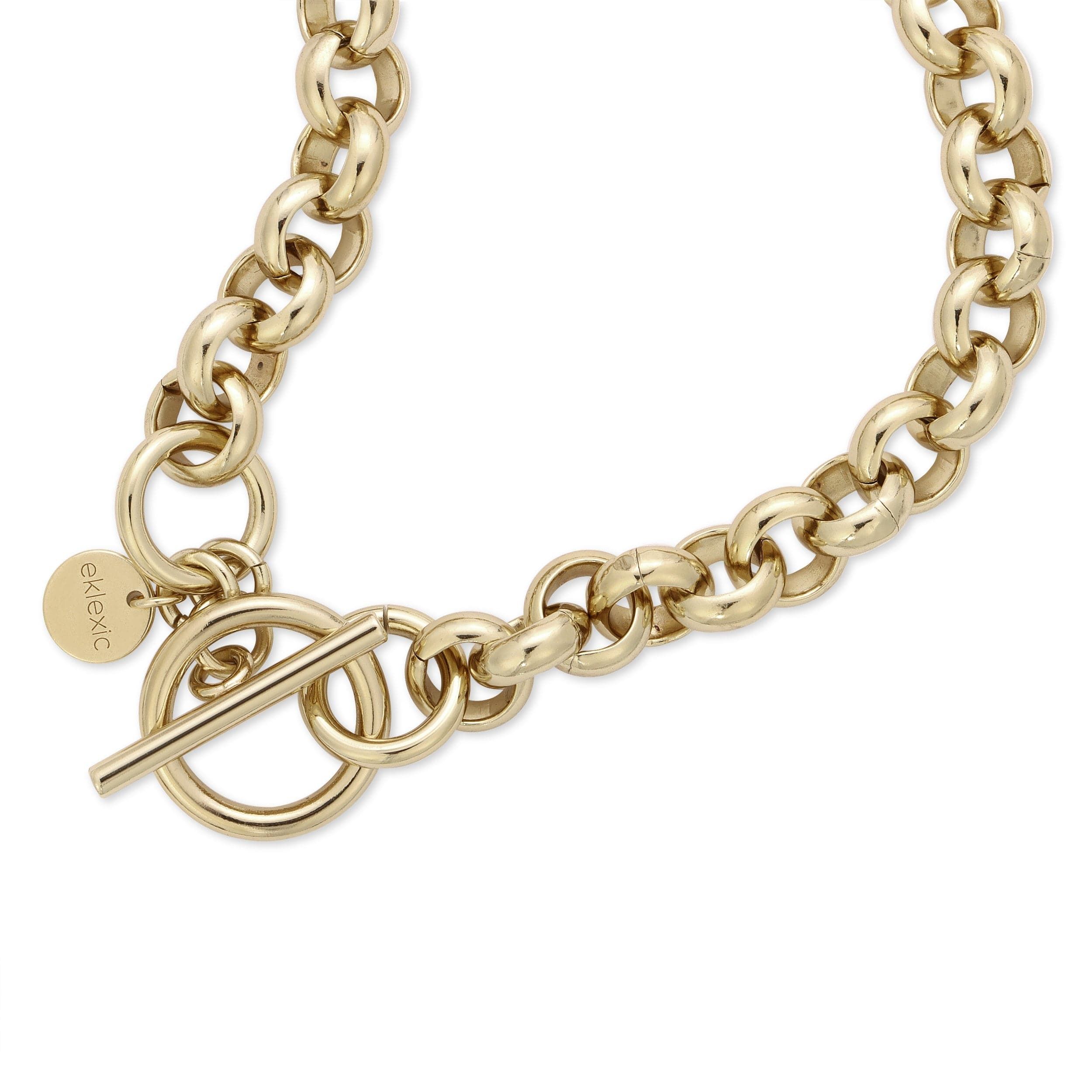 Gold-toned Micro Royal Rolo Chain Convertible Lariat with toggle clasp necklace