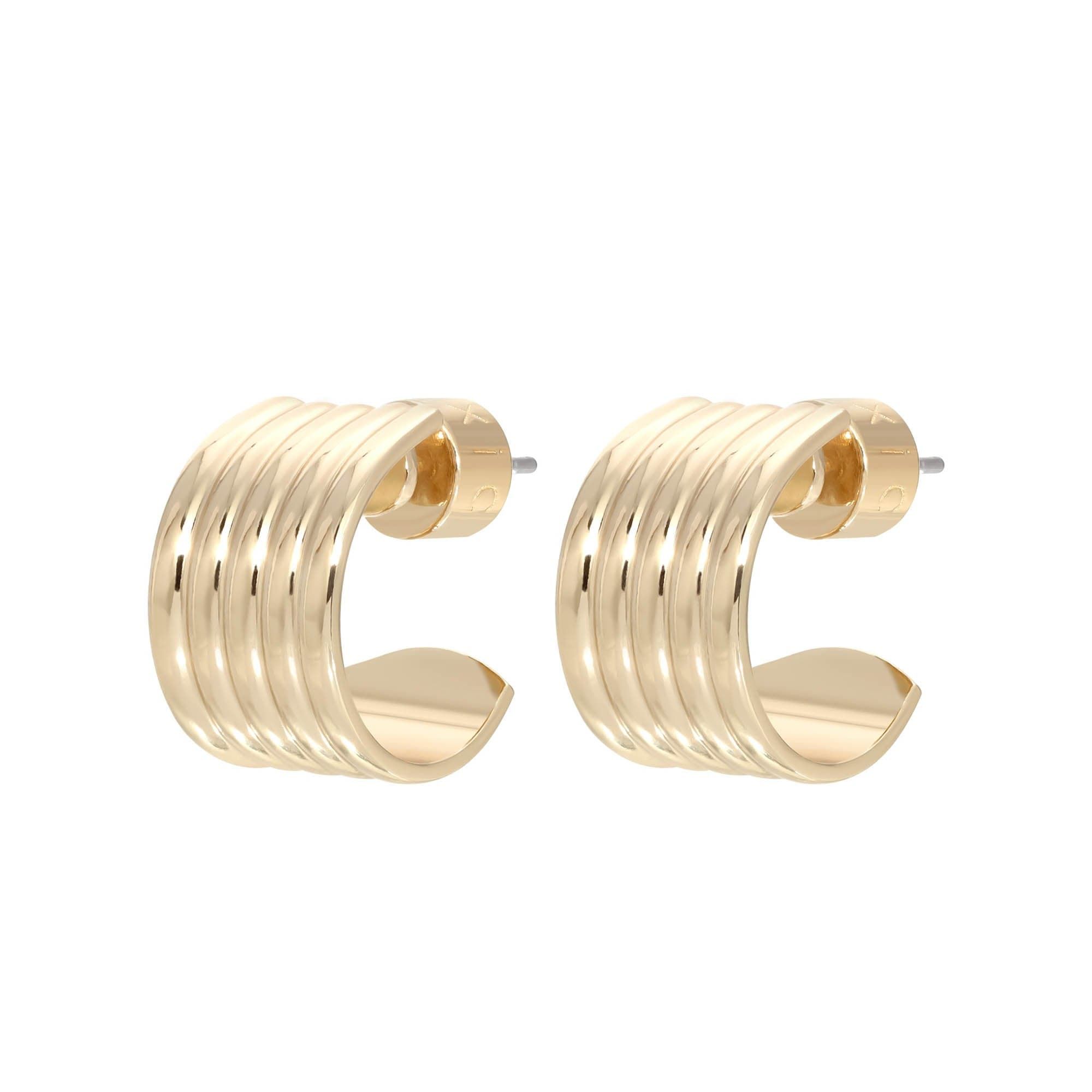 Sparkling Mini .5 inch Logan Hoops gold hoop earrings perfect for everyday style