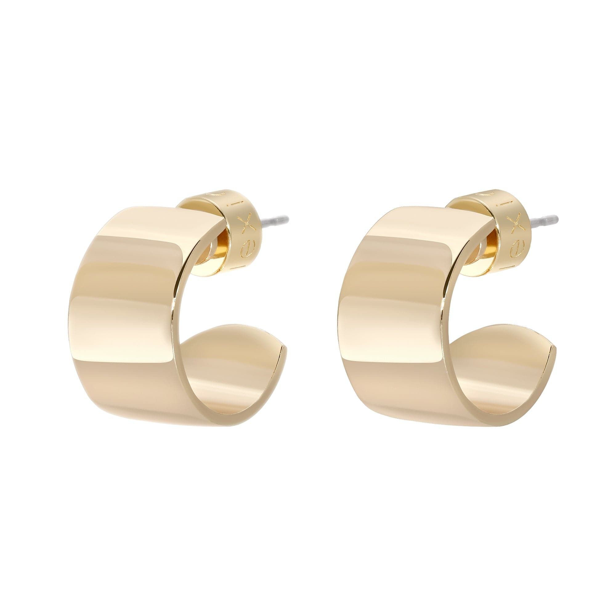 Mini .5 Skylar Hoops showing a pair of shiny gold hoop earrings perfect for any look