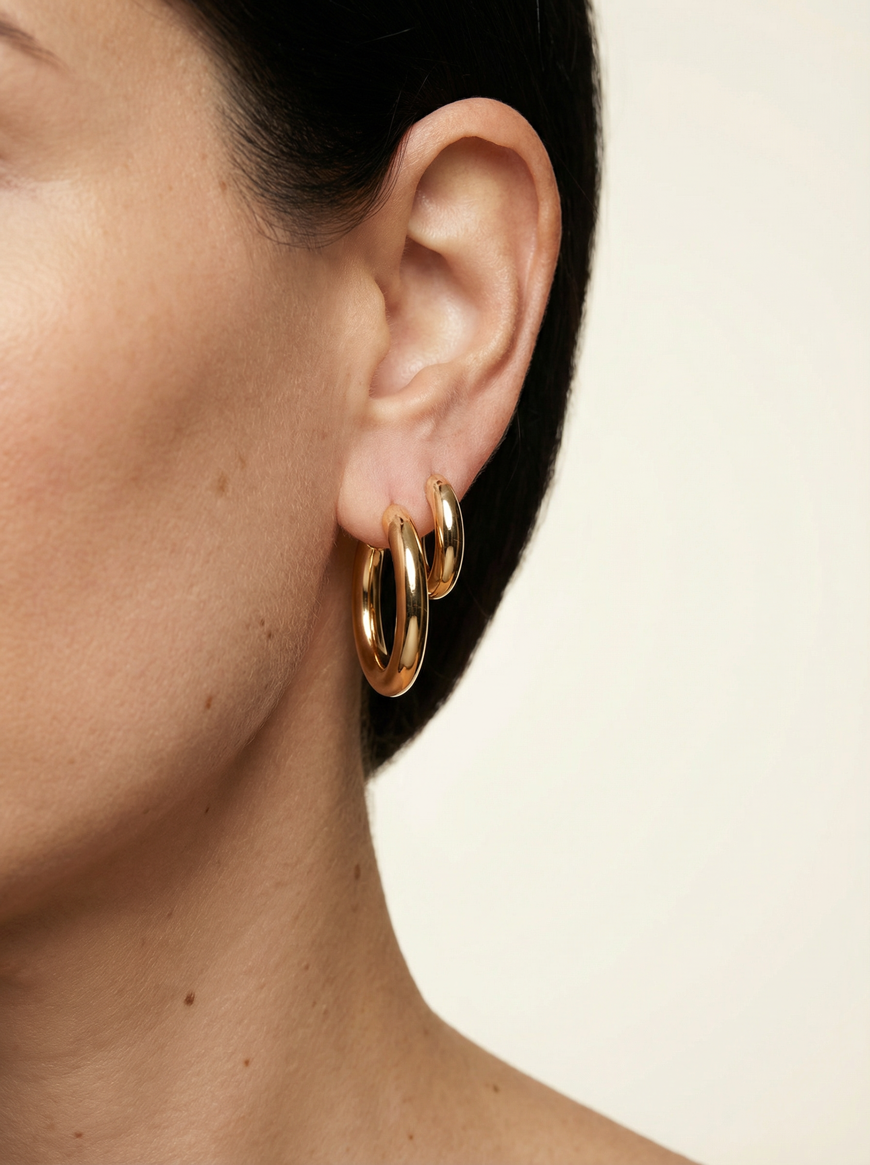 28mm Chunky Water Resistant Huggie Hoop Earrings