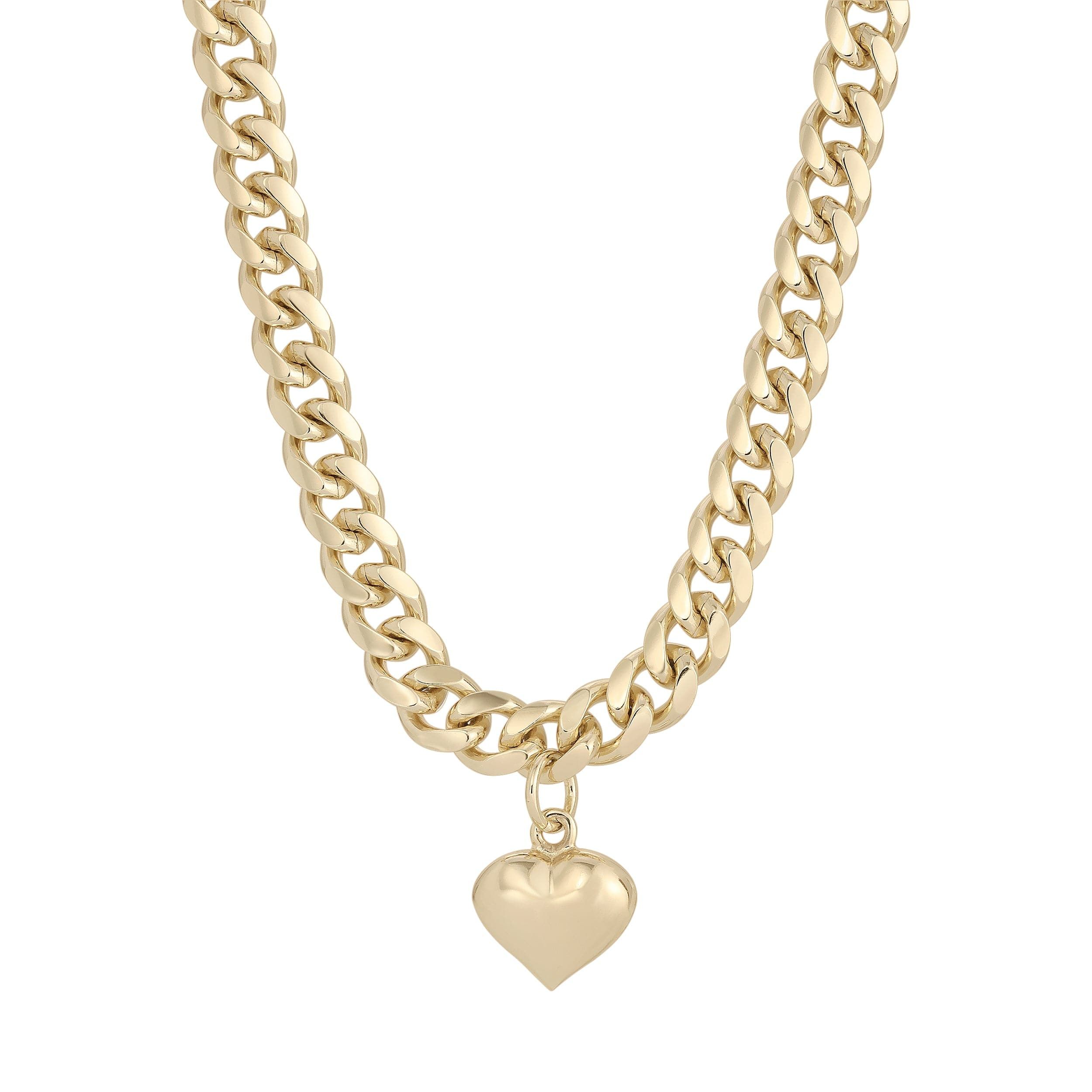 Gold chain necklace with heart pendant from Paola Choker Necklace collection