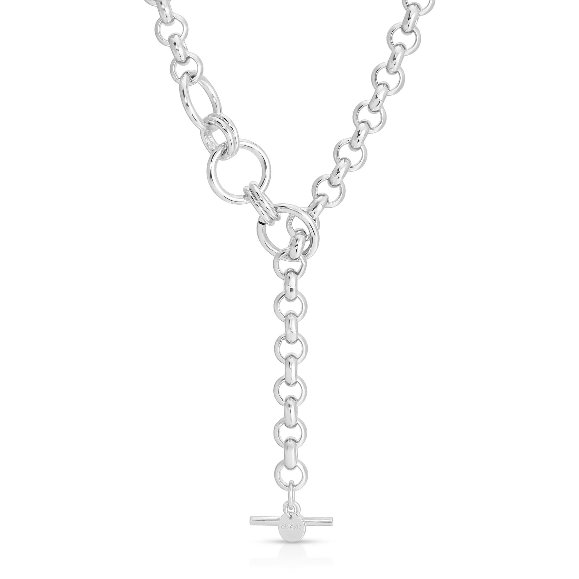 Silver chain necklace with toggle clasp from Royal Toggle Convertable Lariat Necklace