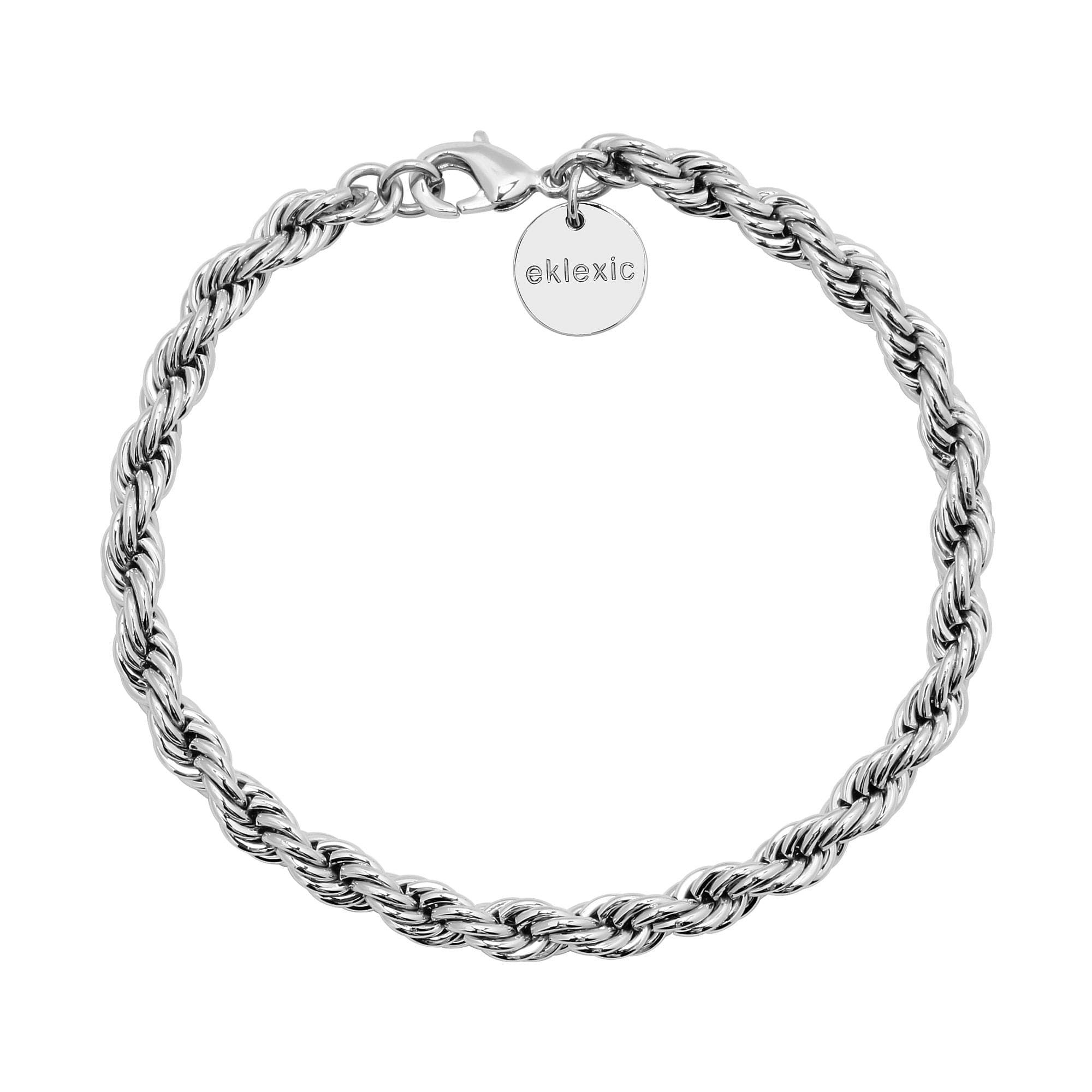 Silver-toned twisted rope bracelet for Rosa Anklet stylish jewelry accessory
