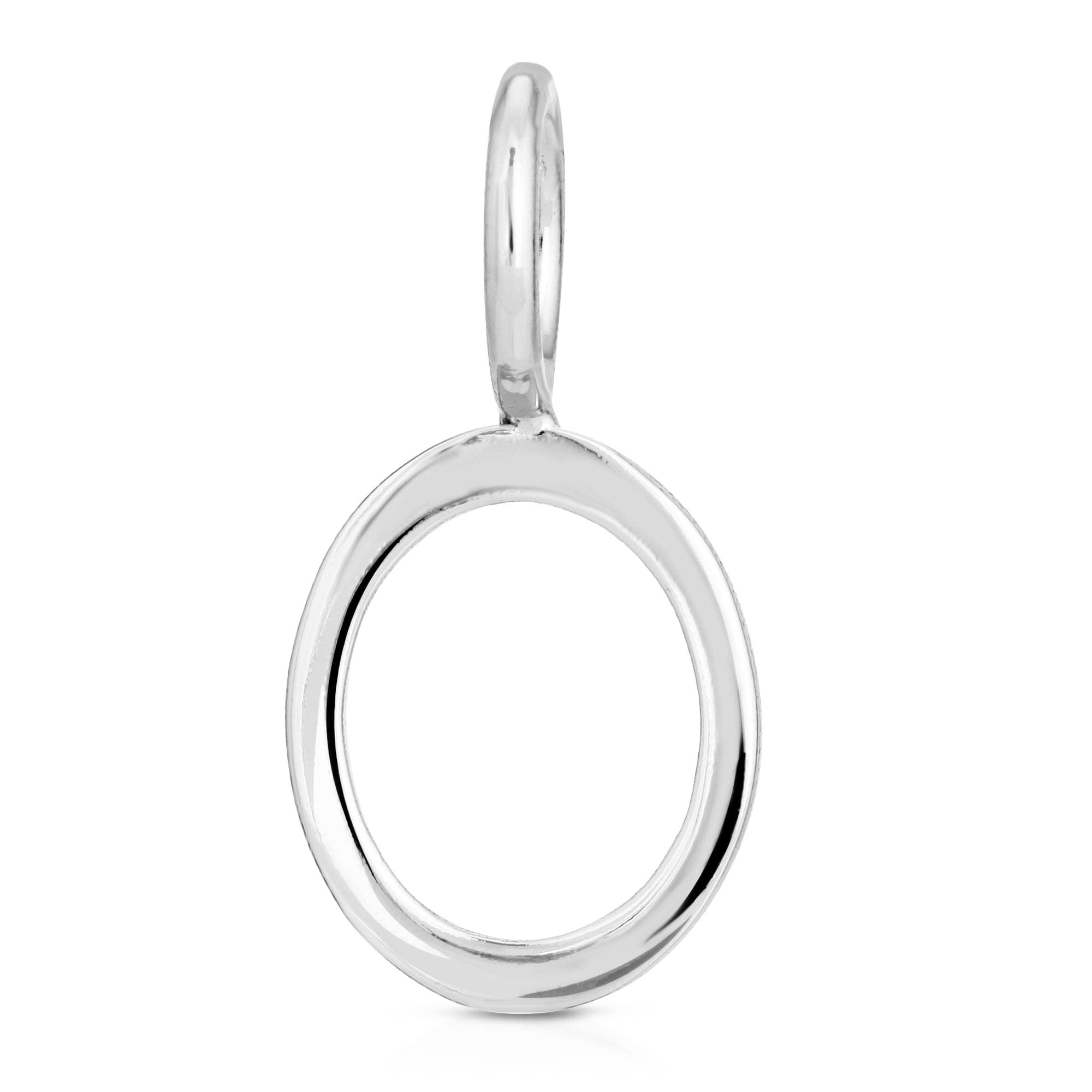 Shiny silver circle pendant from Silver Essential Letters jewelry collection