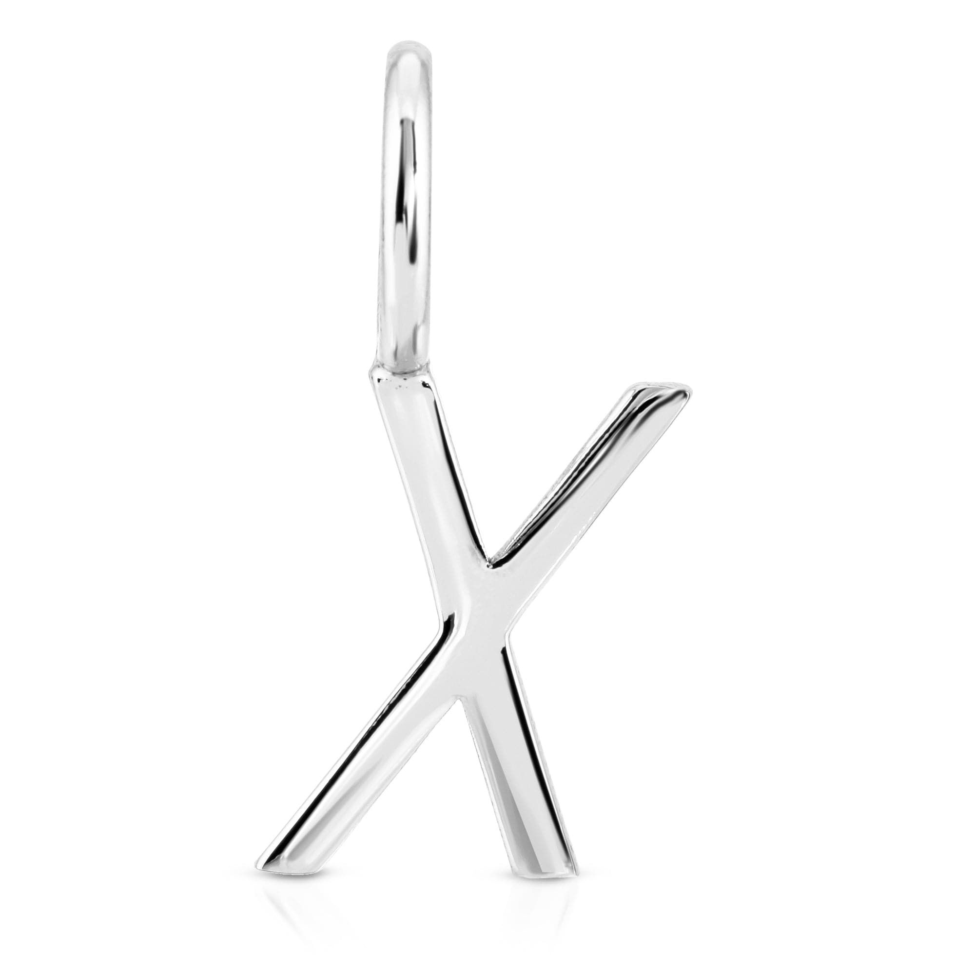 Shiny Silver Letter X Pendant from Silver Essential Letters collection