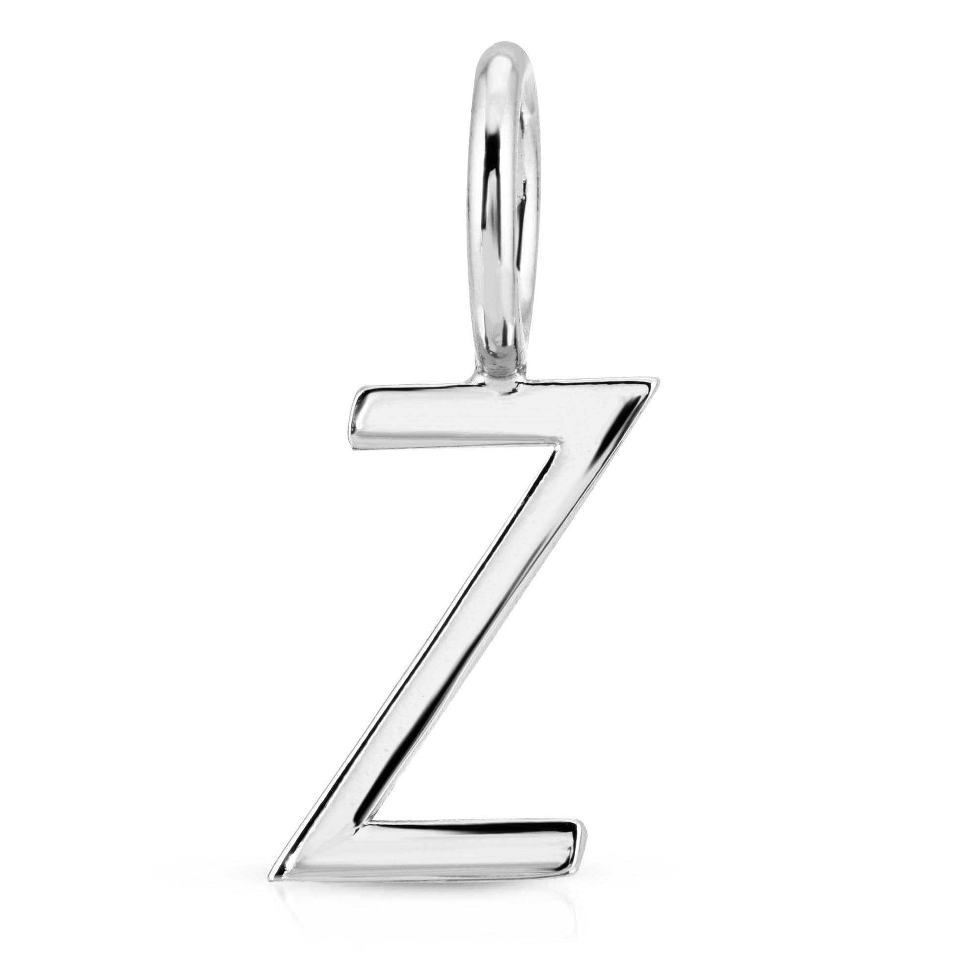 Silver letter Z pendant from Silver Essential Letters jewelry collection