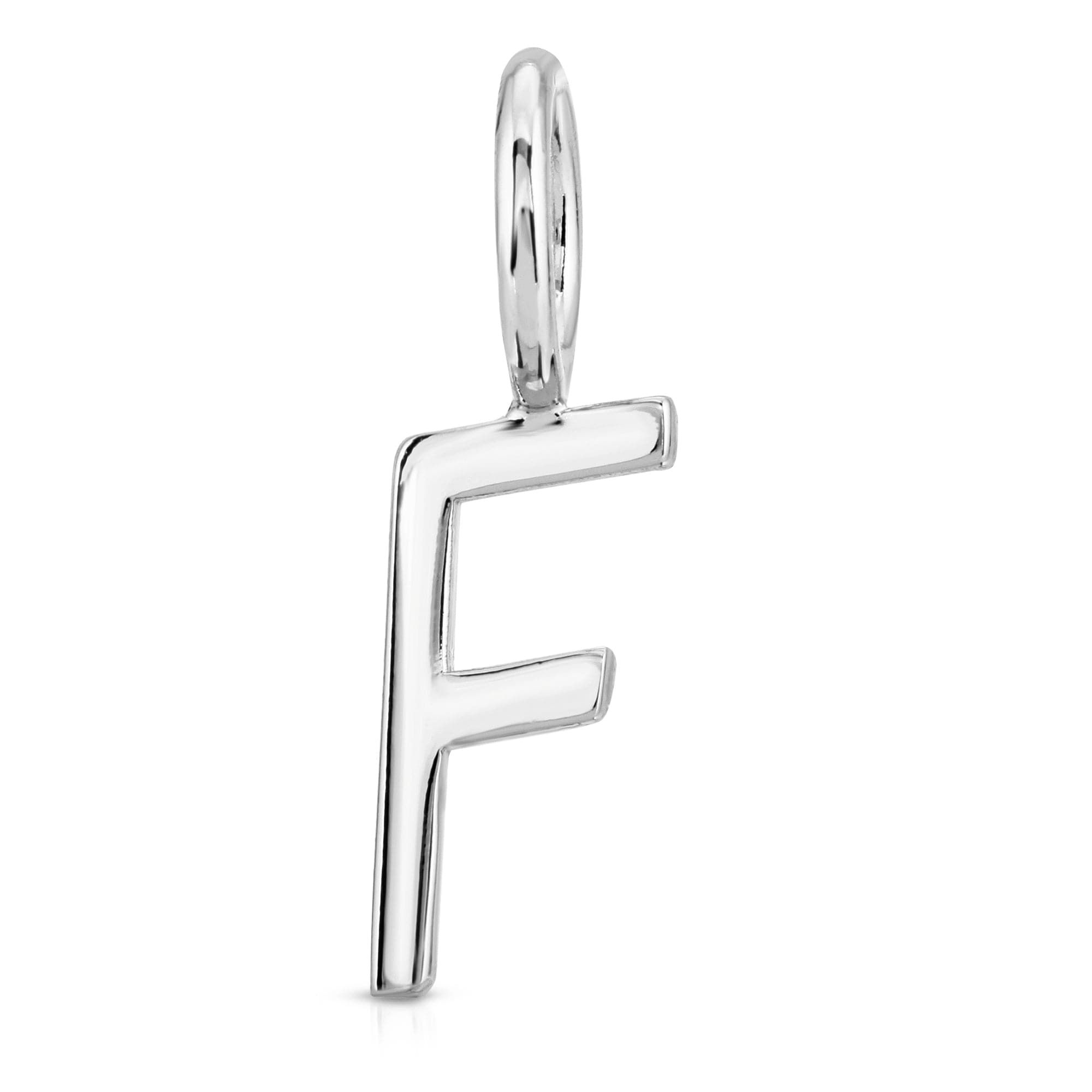 Silver letter F pendant from Silver Essential Letters product line