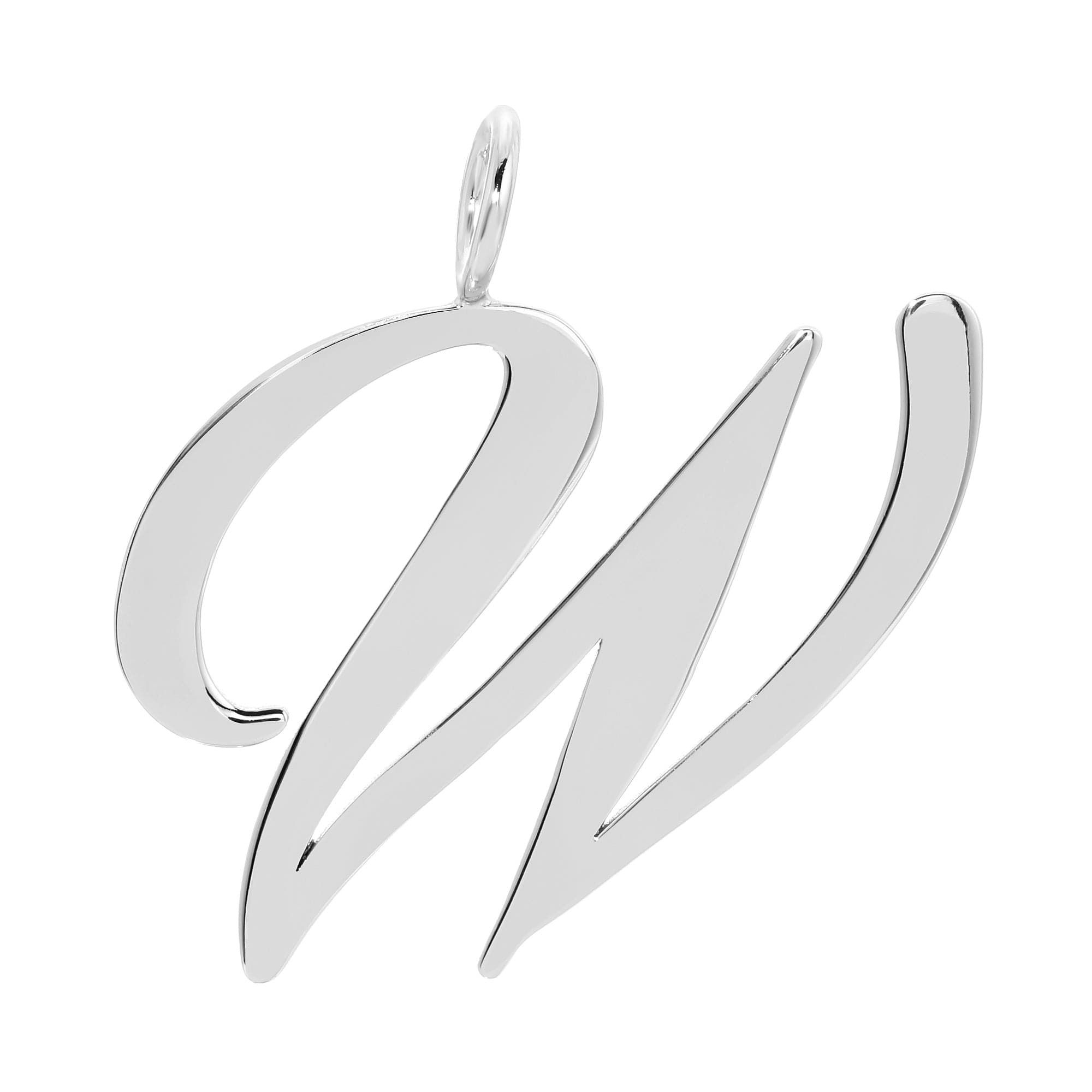 Silver letter W pendant from Silver Large Letter Pendants for a cool personalized look