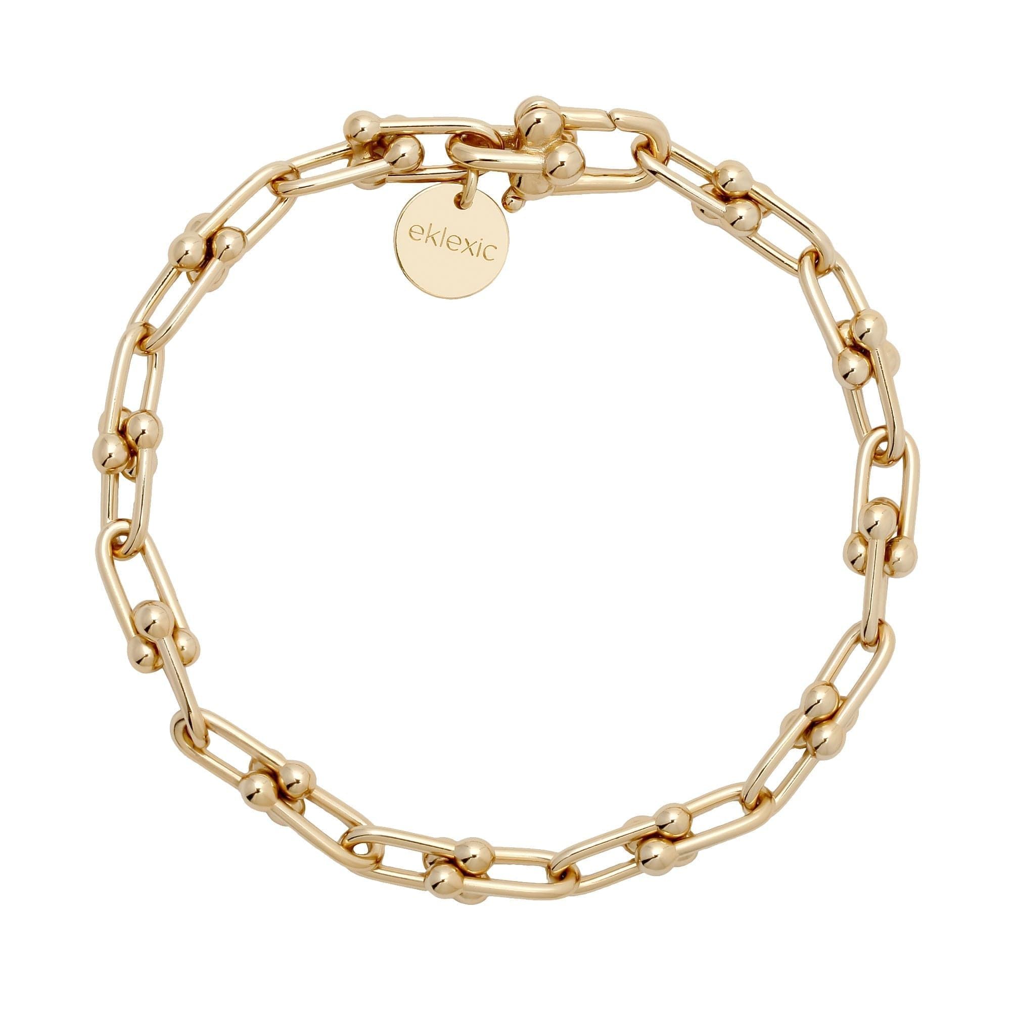 Gold-toned chain link Small Margaux Anklet with spherical accents on the bracelet
