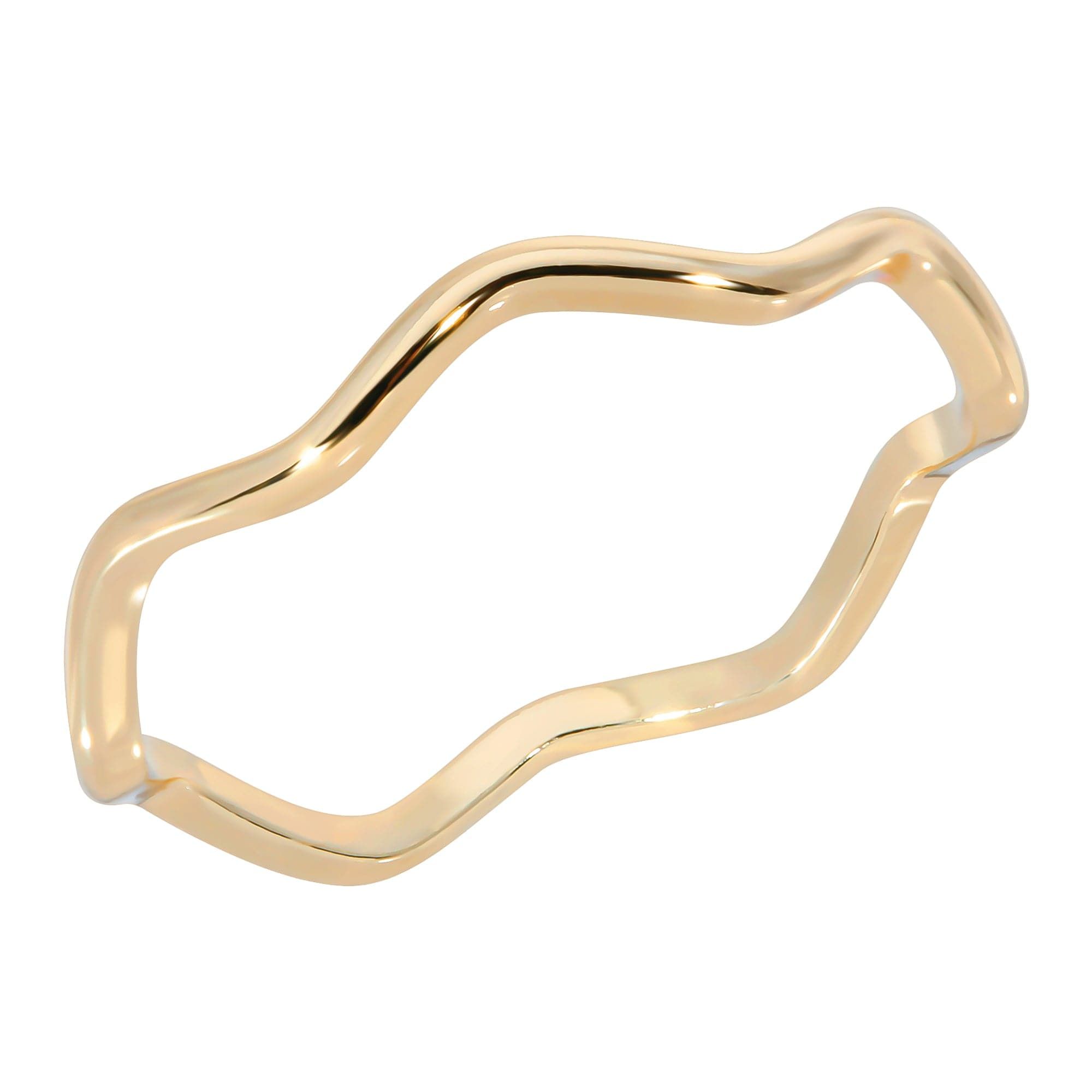 Super Thin Wavy Ring with a sleek gold wavy design for stylish look