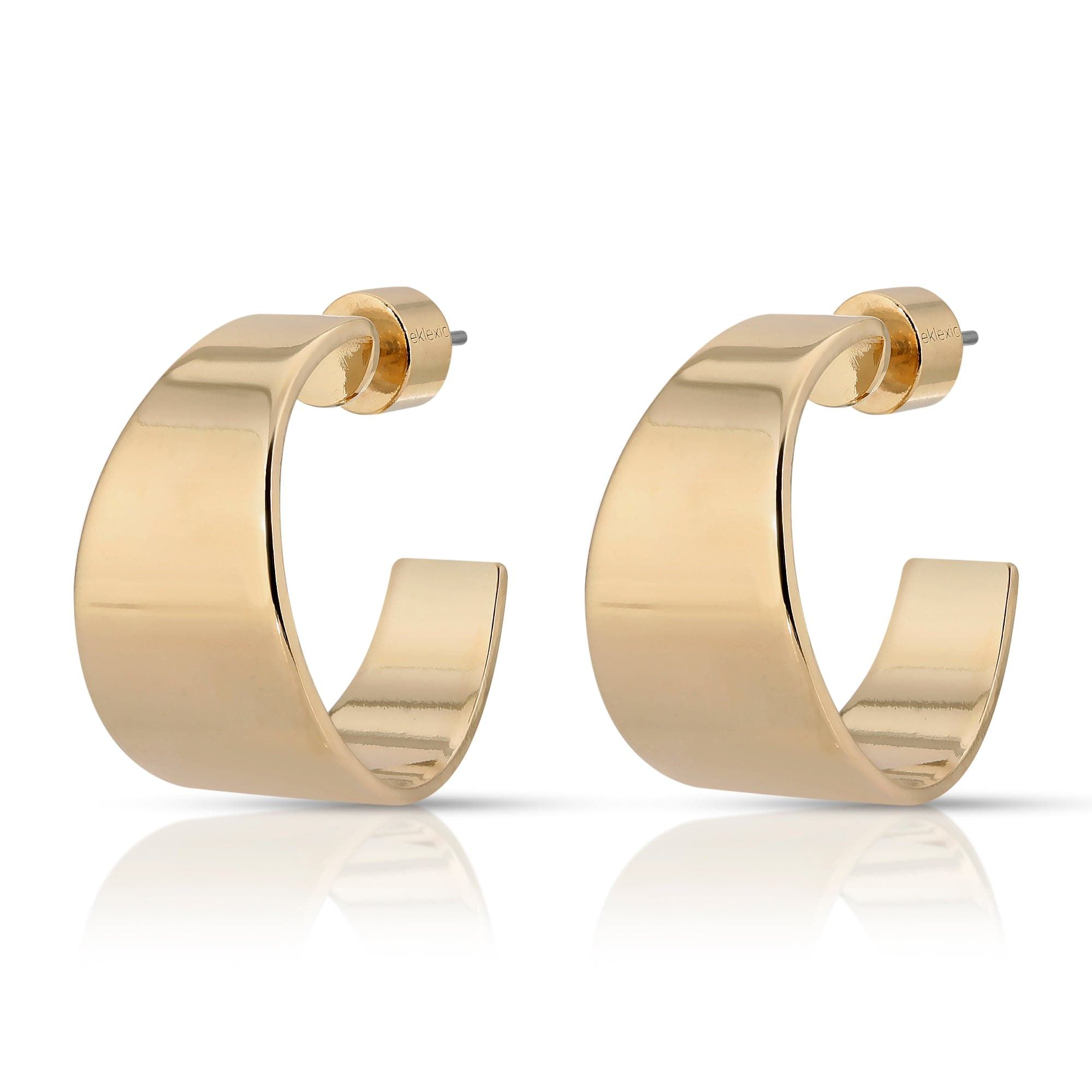 Gold hoop earrings from Theo Hoops perfect for a trendy look