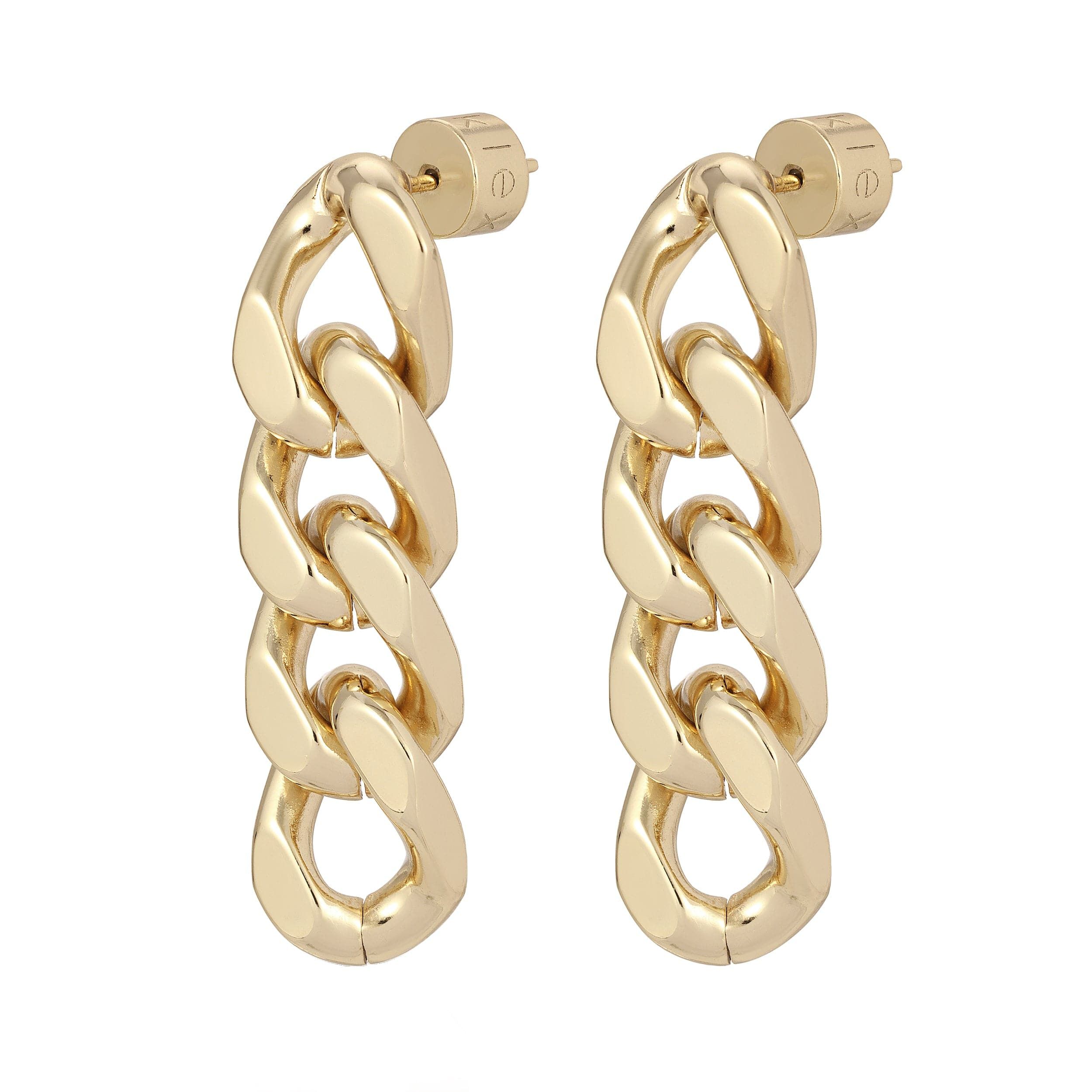 Gold chain-link earrings from Taraji 4 Link Drop Earrings collection