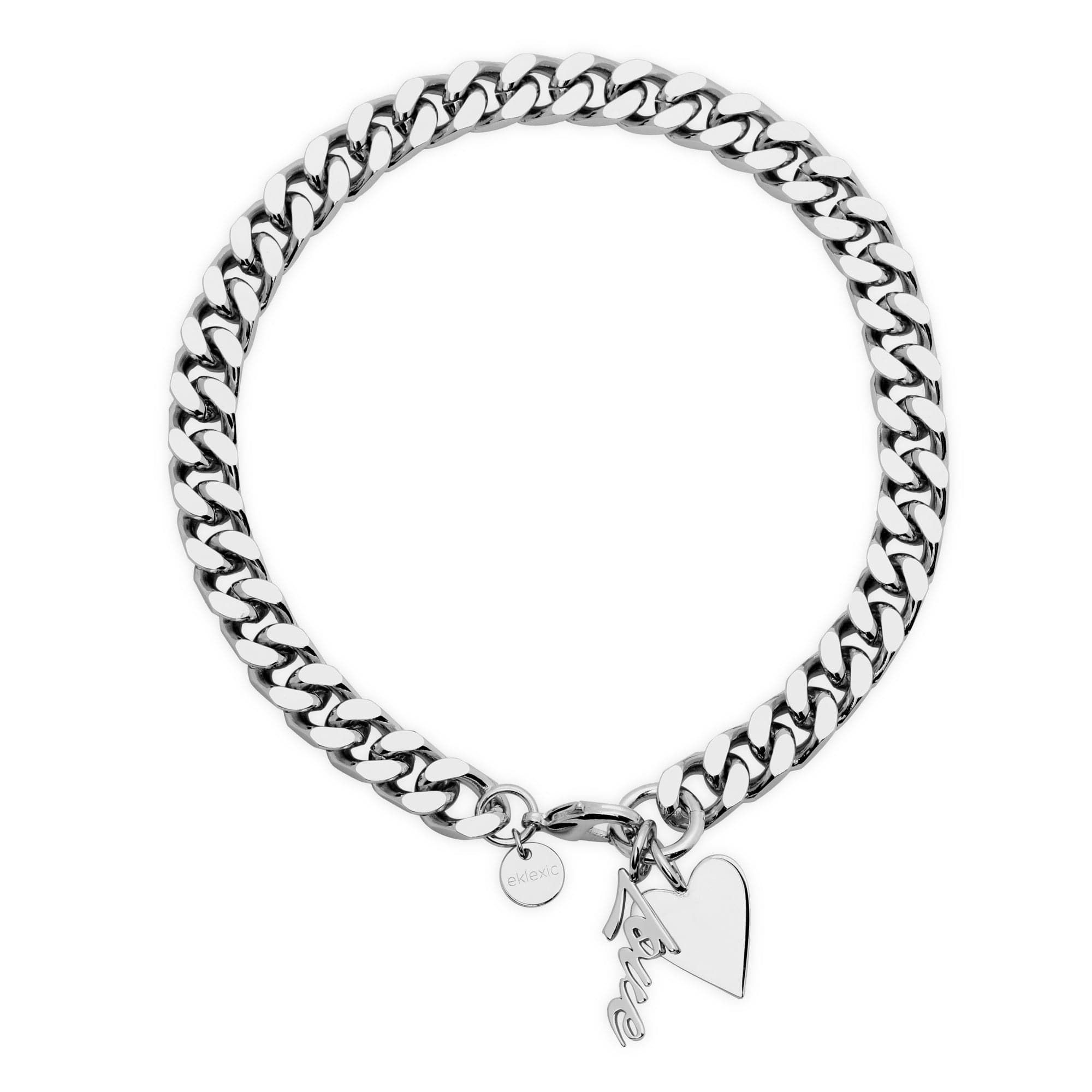 Silver chain bracelet with heart charm from Taraji Necklace With Charms product scene